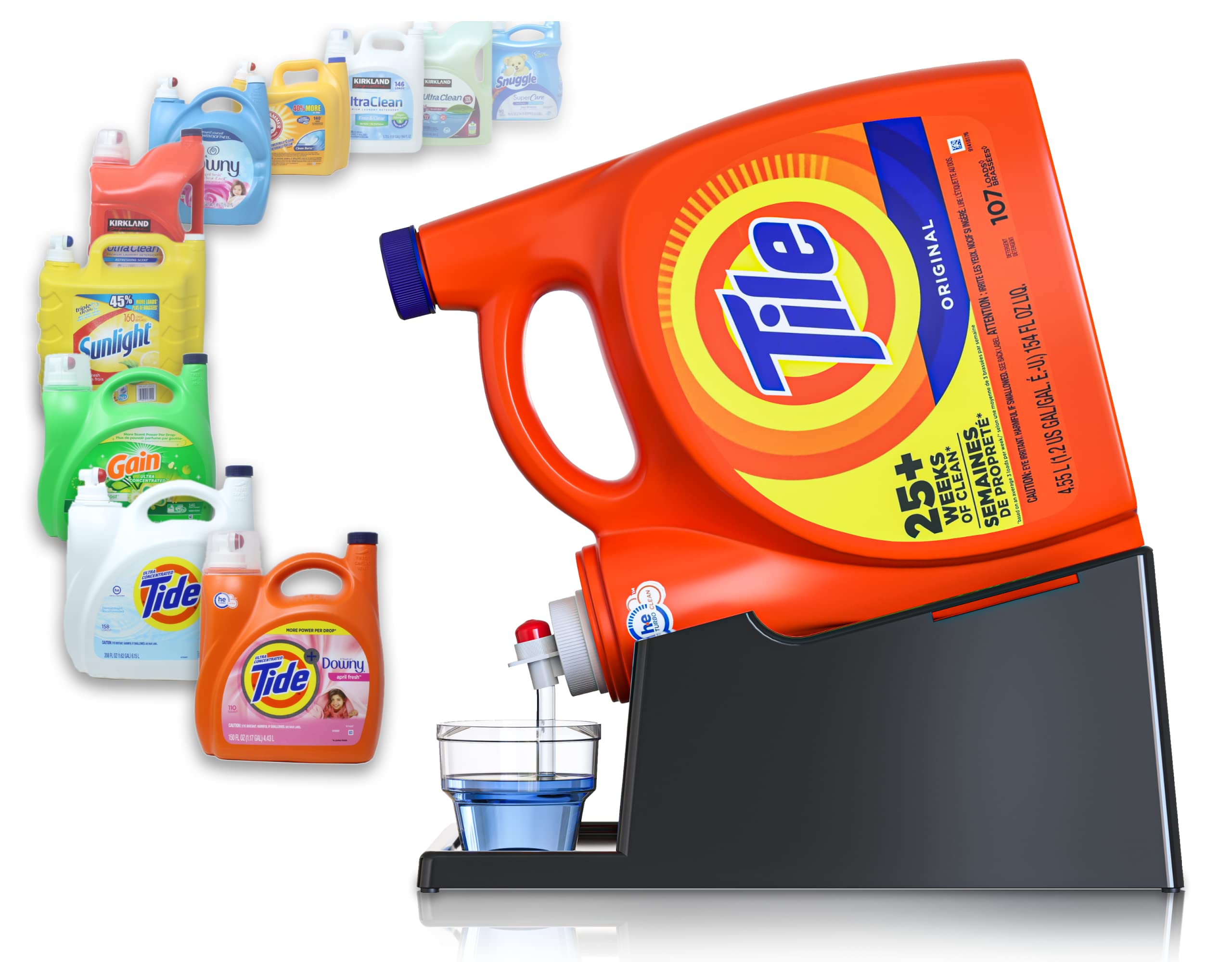 Skywin Liquid Laundry Detergent Holder Organizer And Drip Tray For Laundry Room Organization (Black)