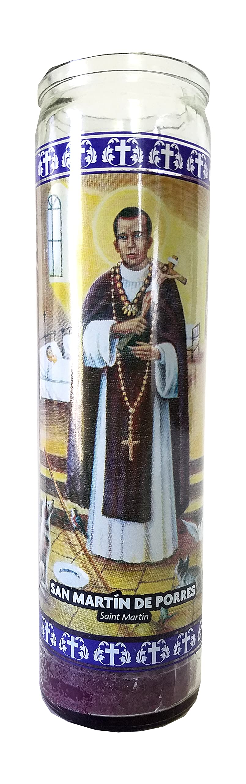 Staci19 Saint Martin (San Martin de Porres) Violet Devotional Candle