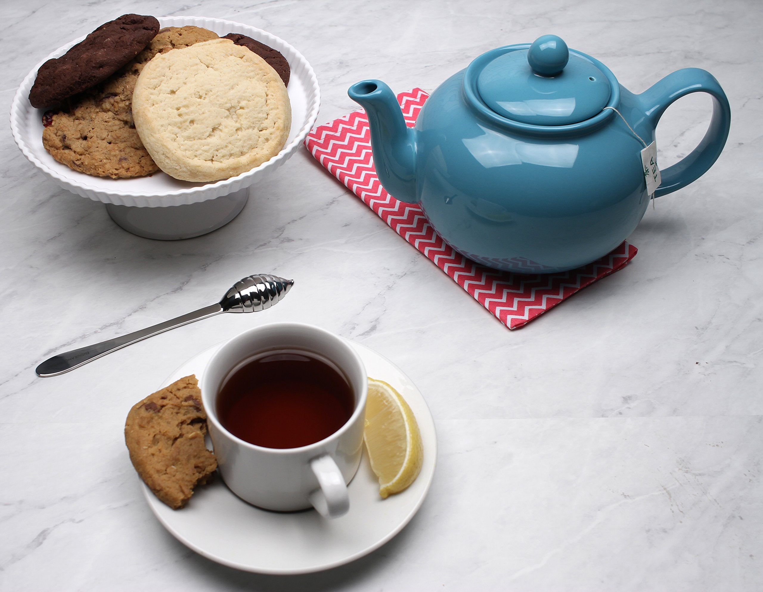 RSVP International Stoneware Teapot  Turquoise