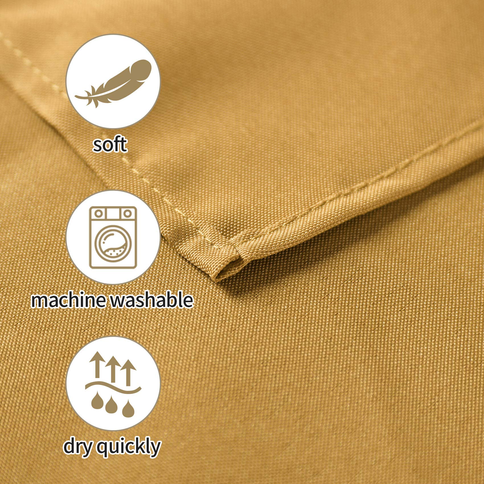 25Pcs Polyester Cloth Napkins - 17 X 17 Inch Gold Washable Dinner Napkins With Hemmed Edges For Restaurant/Wedding/Hotel(25,Gold