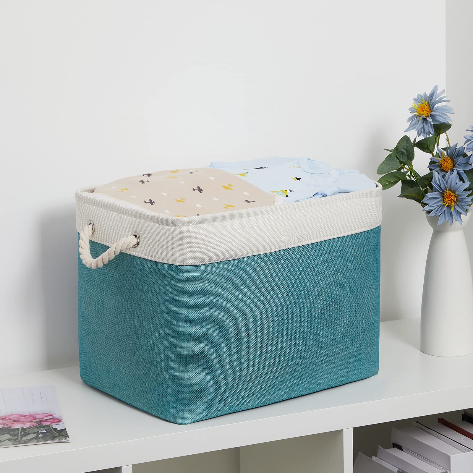 Bidtakay Large Baskets Foldable Storage Bins Tall Baskets Set Of 2 Cloth Baskets 16 '' X 11.8 '' X 11.8 '' Decorative Basket For