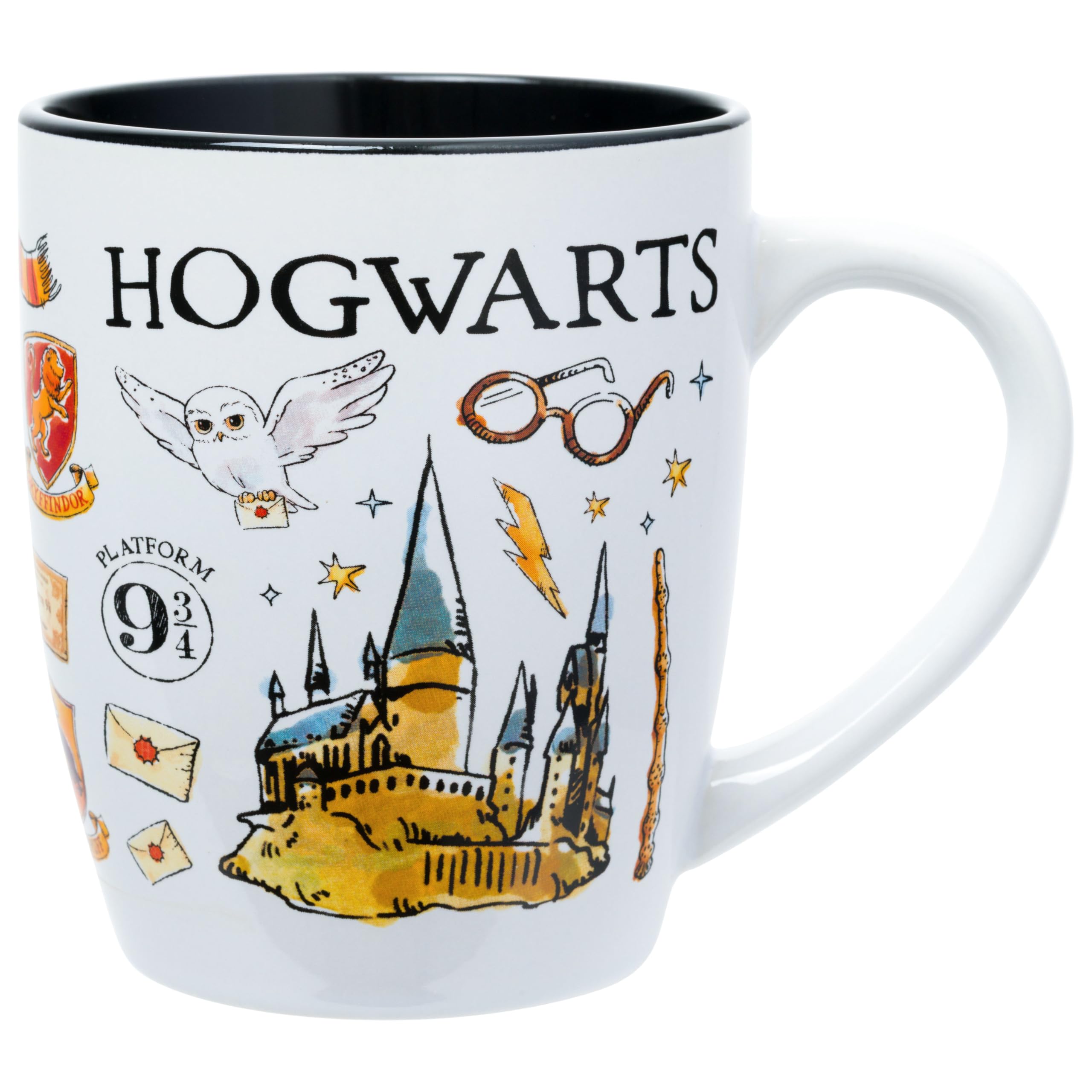Silver Buffalo Harry Potter Hogwarts Destination Jumbo Curved Ceramic Mug, 25 Ounces