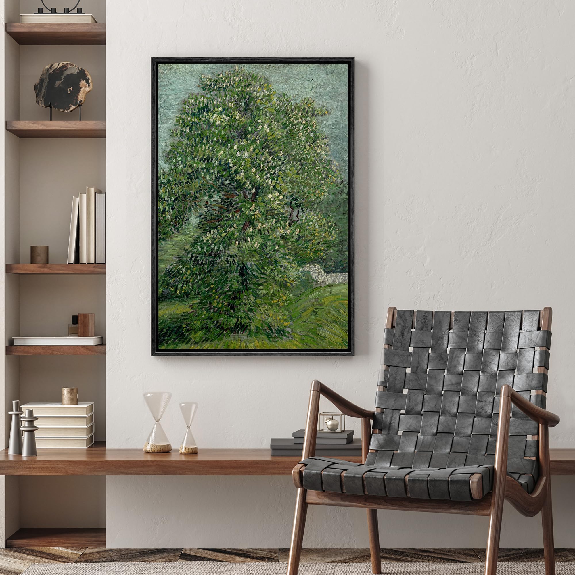 Wall26 Framed Canvas Print Wall Art Horse Chestnut Tree In Blossom By Vincent Van Gogh Nature Wilderness Illustrations Decorativ
