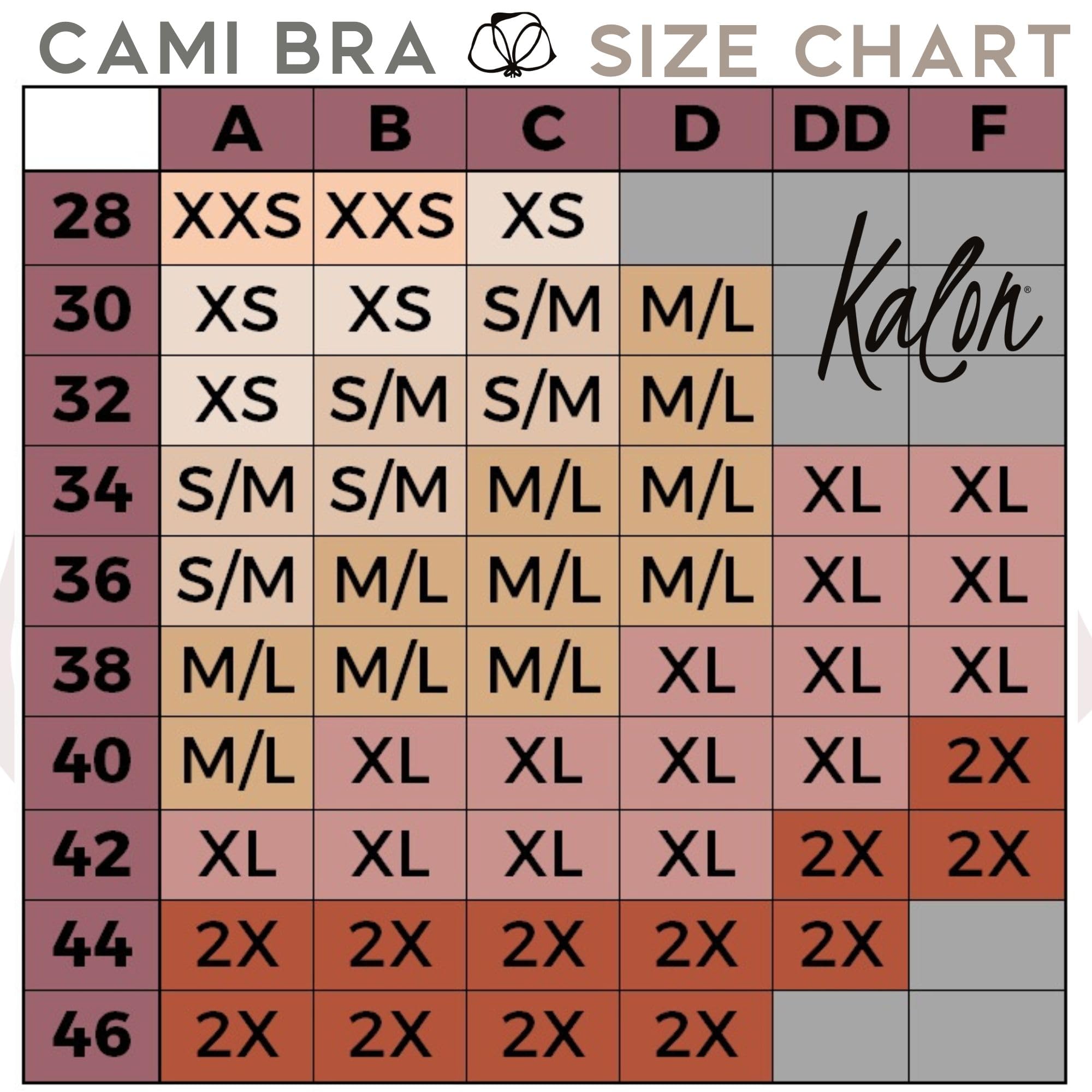 Kalon 4 Pack Womenas Nylon Spandex Removable Pads Comfort Cami Bras Wireless (Sm, Dark Caramel)