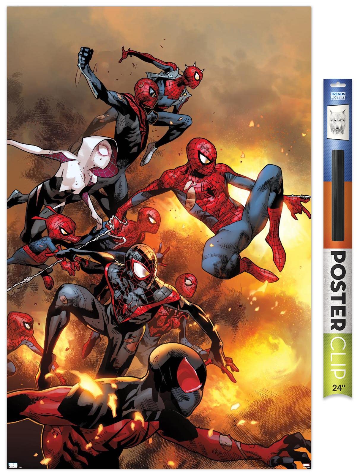 Trends International Marvel Comics - Spider-Verse - The Amazing Spider-Man #13 Wall Poster, 22.37'' X 34.00'', Poster & Clip Bun