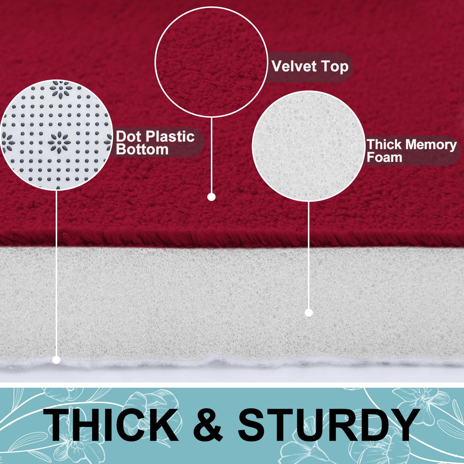 Smiry Memory Foam Bath Mat, Extra Soft Absorbent Bathroom Rugs Non Slip Bath Rug Runner For Shower Bathroom Floors, 24'' X 16'',