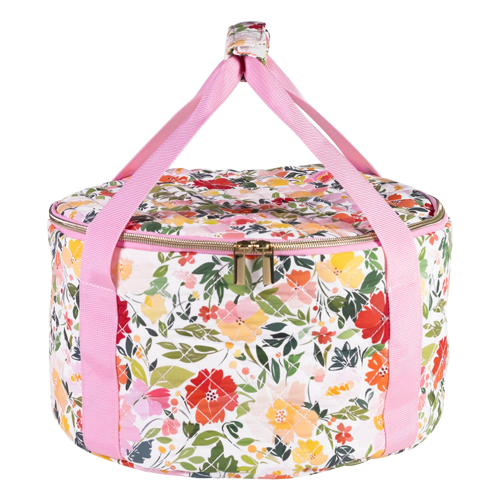 Martha Stewart Dutch Oven Carrier, Insulated Casserole Tote with Padded Handle, Zipper Closure, Fits Most 67 Qt. Dutch Ovens & 