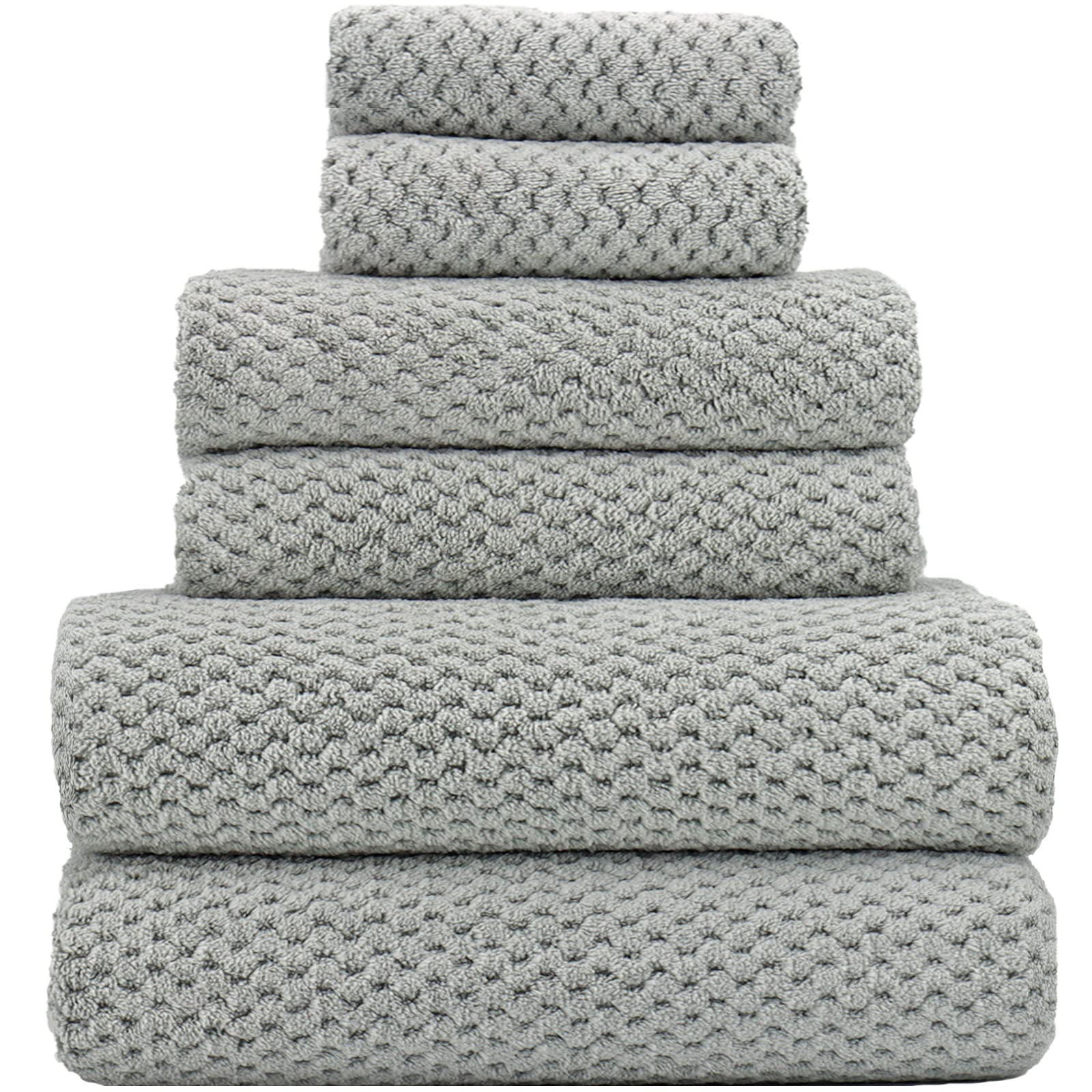 YTYC Towels,29x59 Inch Extra Large Bath Towels Set of 6 Quick Dry Super Soft Microfiber Towels for Bathroom 2 Bath Towels 2 Hand