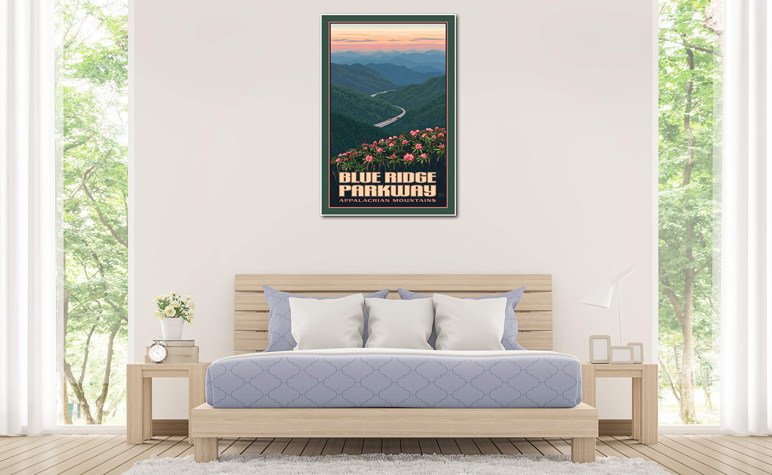Blue Ridge Parkway Appalachian Mountains Giclee Art Print Poster From Travel Artwork By Artist Paul Leighton 30'' X 45''