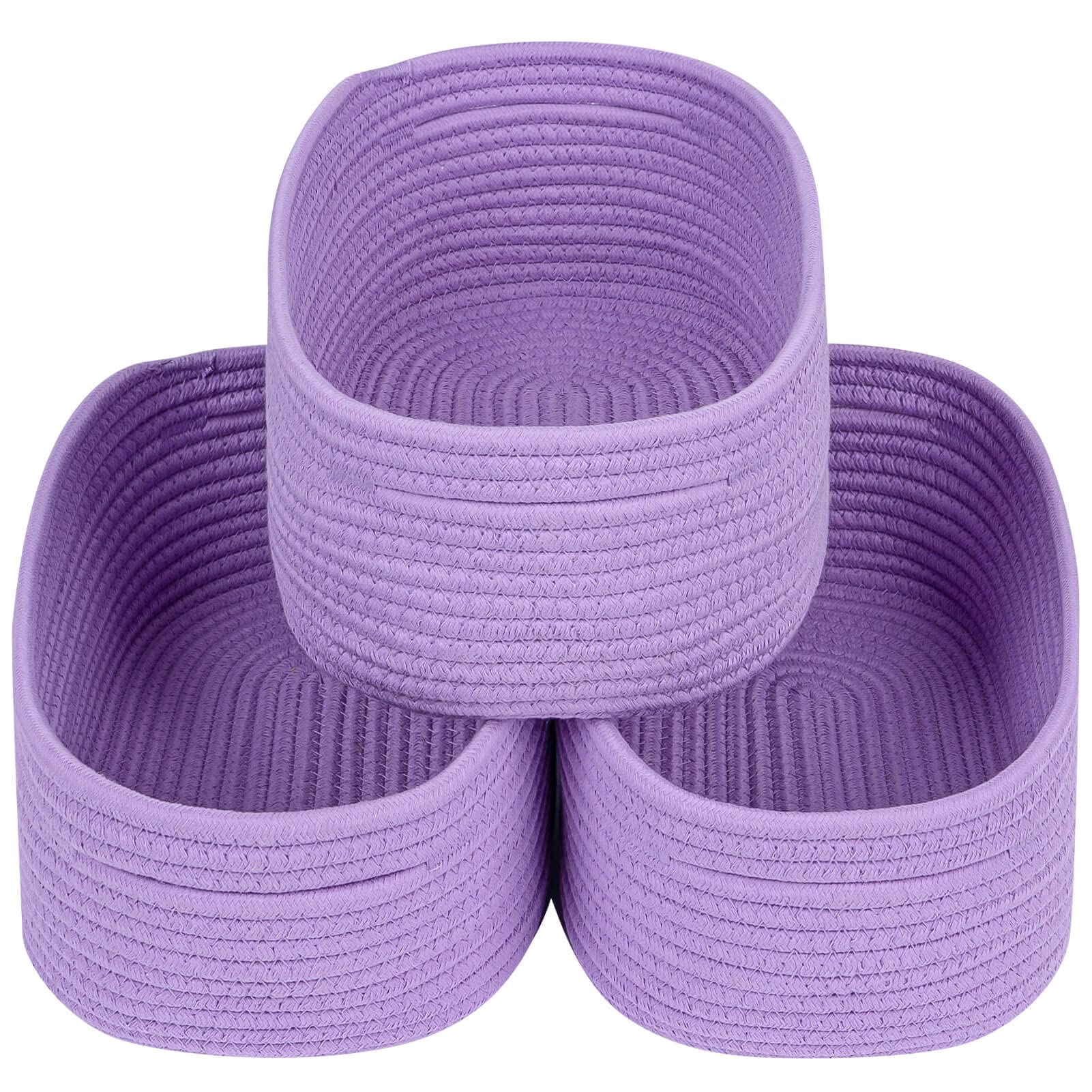 Cubesland Baby Girls Organizer Storage Basket Cubes Bins For Nursery,Small Purple Basket Organizing Cute Baskets Dog Toy Basket,