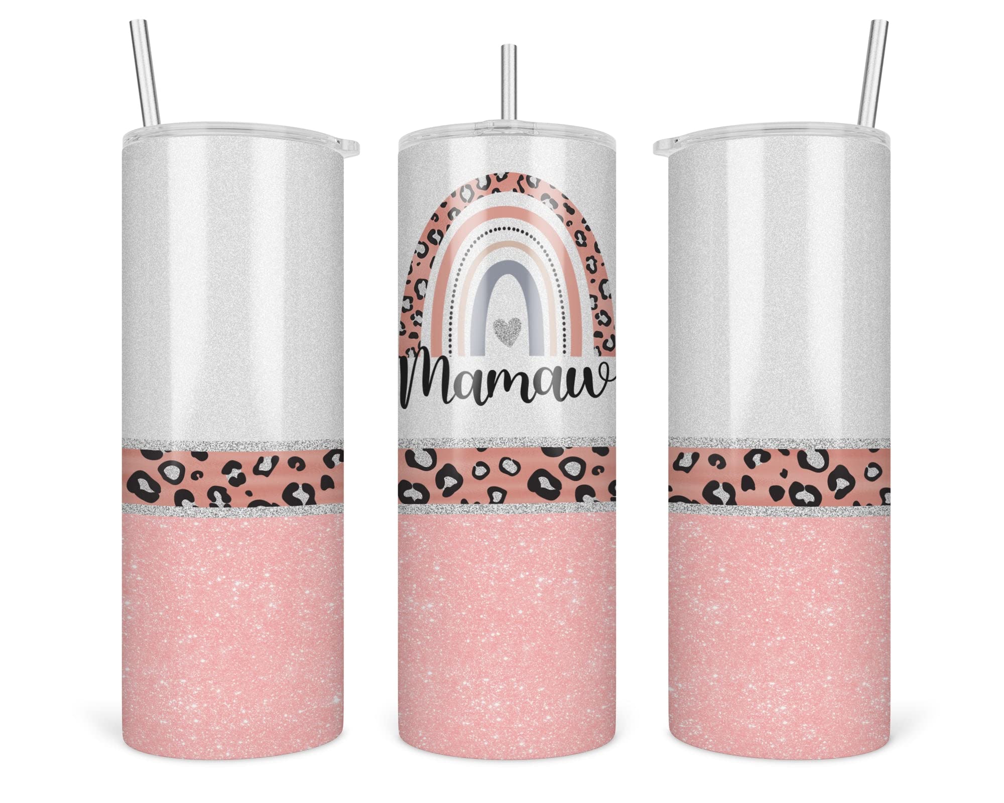 Tunlastore Leopard Mamaw Tumbler - Mamaw Rainbow Tumbler - Mothers Day Gifts Mamaw - Leopard Rainbow Mamaw Travel Cup - Tumbler
