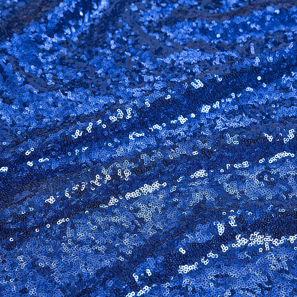 Hahuho 50 Inch Round Sequin Tablecloth Royal Blue, Glitter Tablecloth For Bridal Shower Decorations, Birthday, Wedding, Dessert,