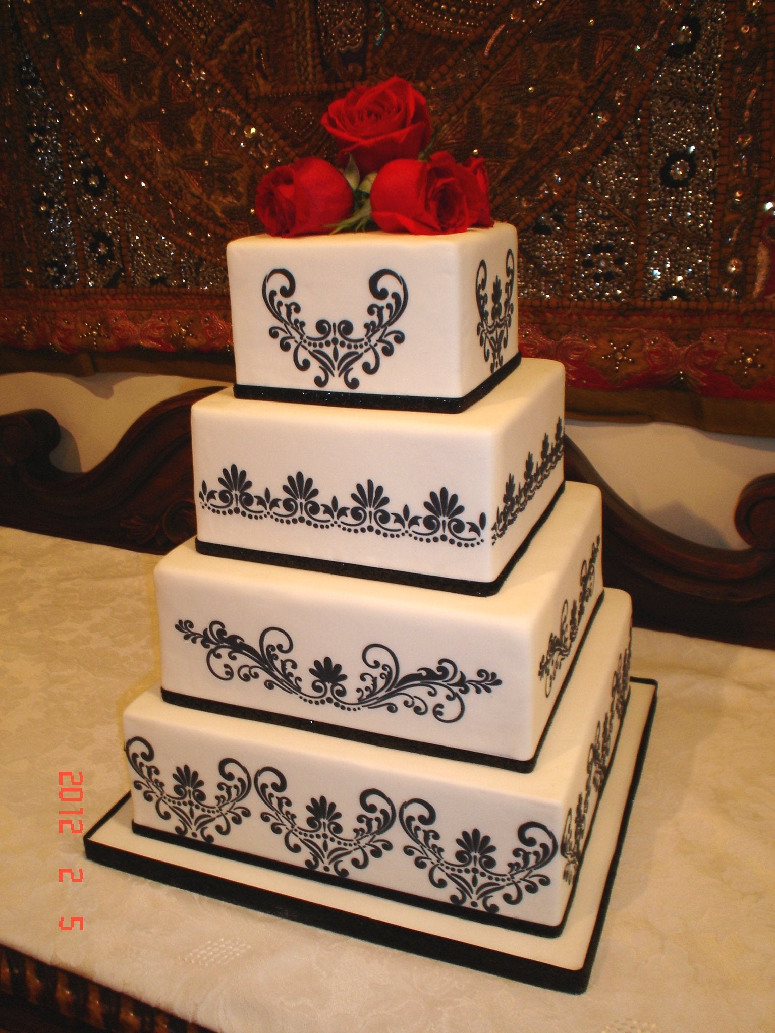Designer Stencils Fleur De Lis Cake Stencil, Beige/Semi-Transparent