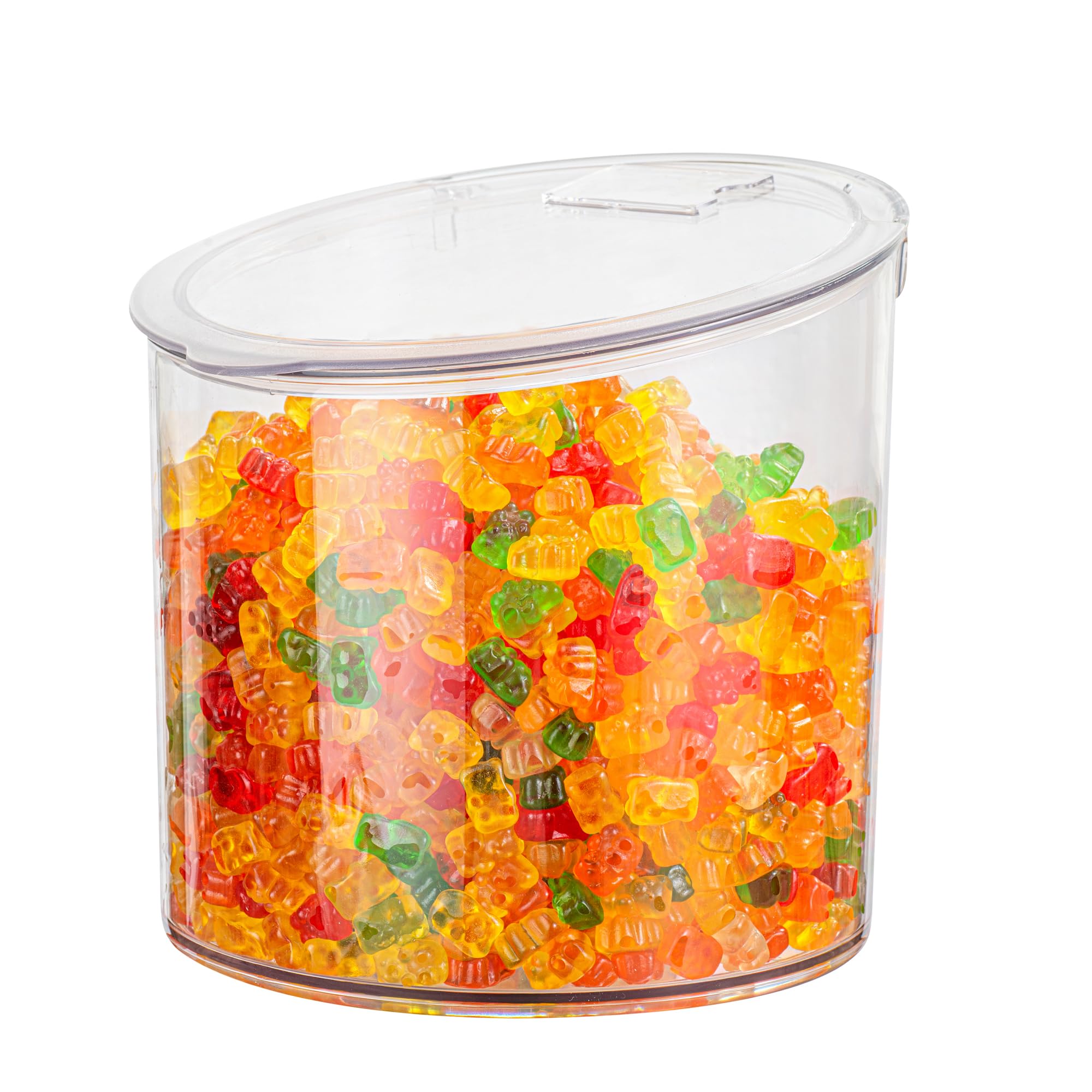 Restaurantware Storage Jar 1 Count 2.64 Gal Clear Plastic Hinged Lid Bulk Ingredient Container Shatterproof Rectangular Design