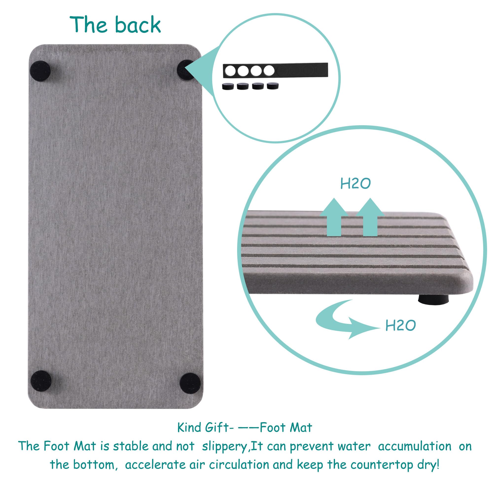 Niuyichee 2 Pcs Water Absorbent Diatomite Coasters Rectangle, Grooved Design, Water Absorbing Stone Used For Hand Soaps & Plants