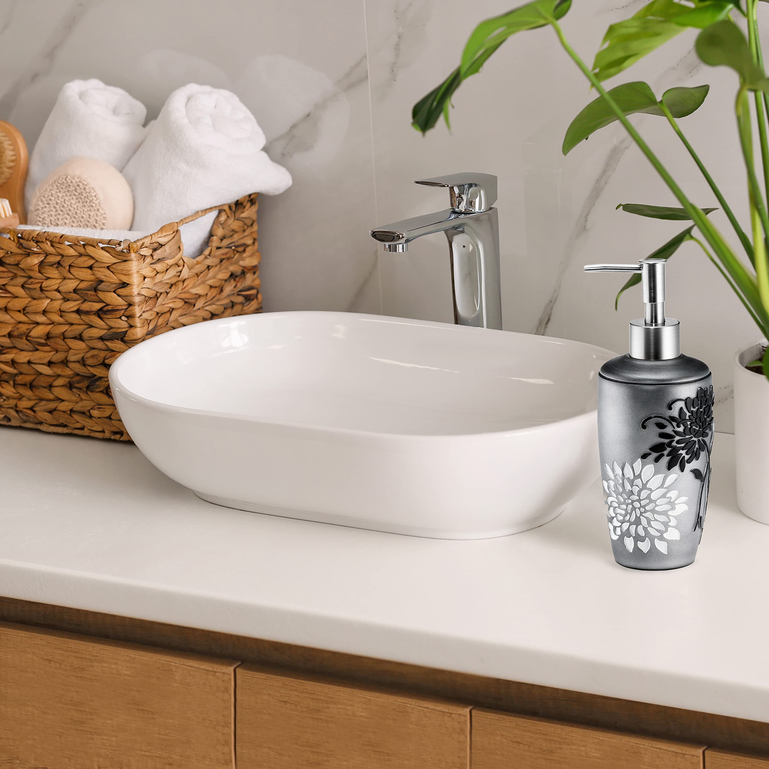 Popular Bath Soap Dispenser/Lotion Pump, Erica Collection, Grey