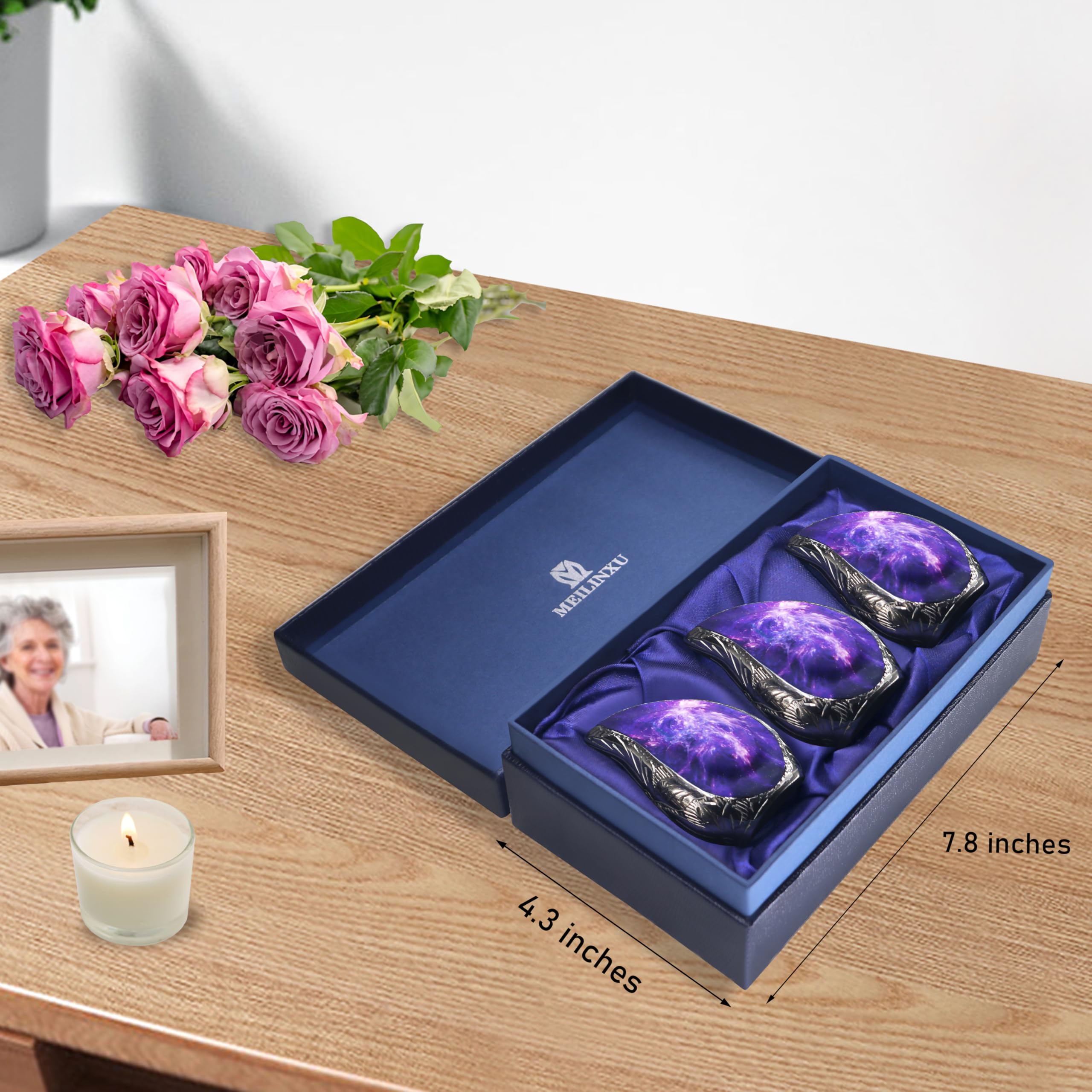 M MEILINXU Small Urns for Human Ashes Keepsake, Funeral Cremation Urn for Ashes for Women or Man, Cosmic Galaxy Urns, Mini, Bras