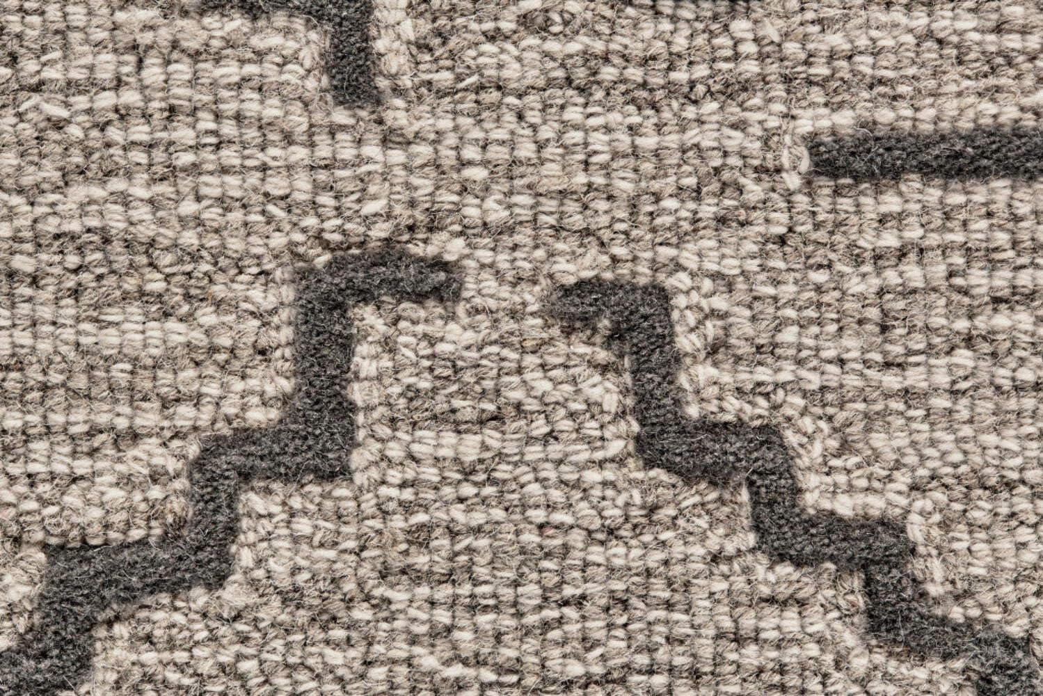 4 X 6 Black Taupe And Gray Wool Geometric Tufted Handmade Stain Resistant Area Rug 4 x 6