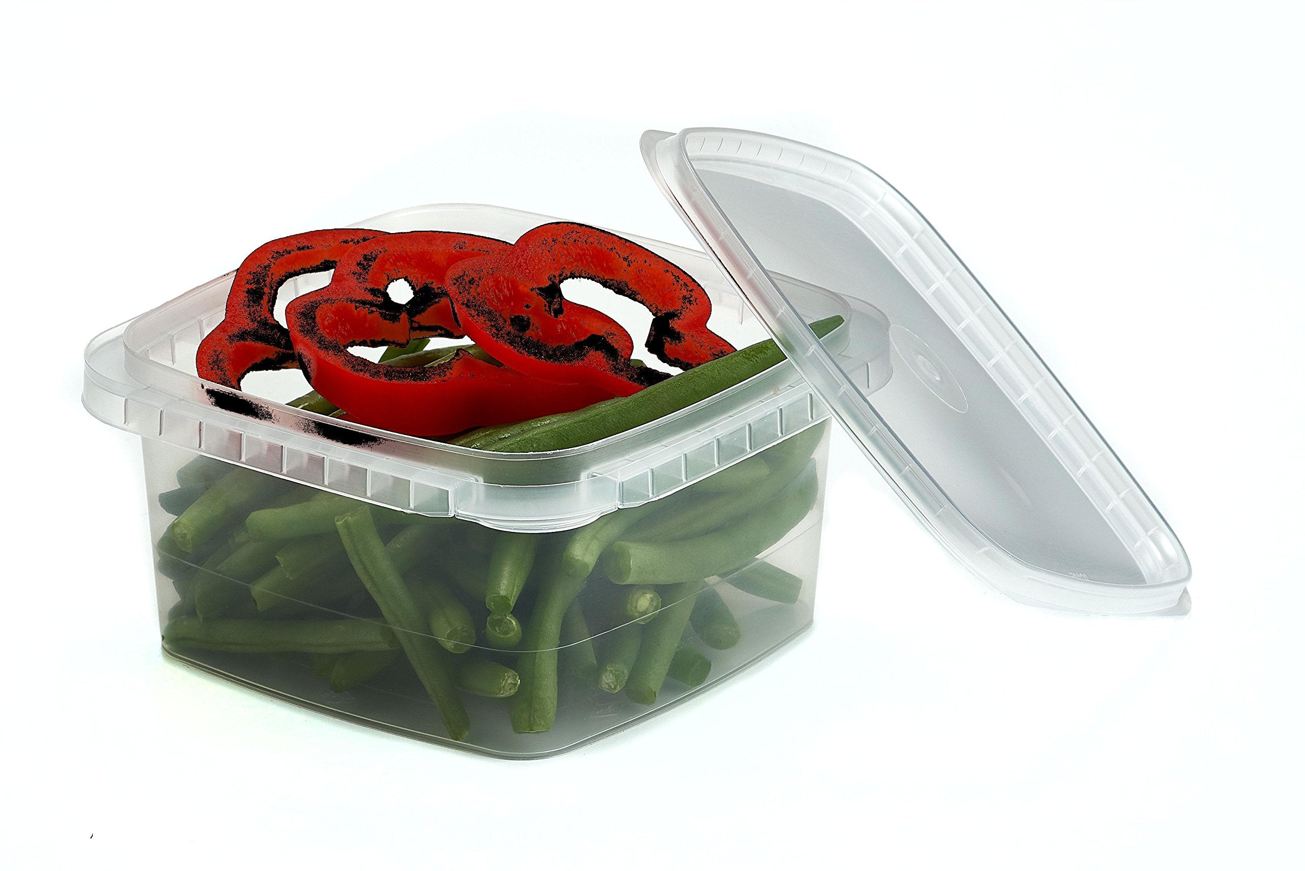 Plastic Deli Containers With Lids 32 Oz- 25 Pack- Square Clear Plastic Containers- Tamper-Proof Bpa-Free Take Away Food Containe