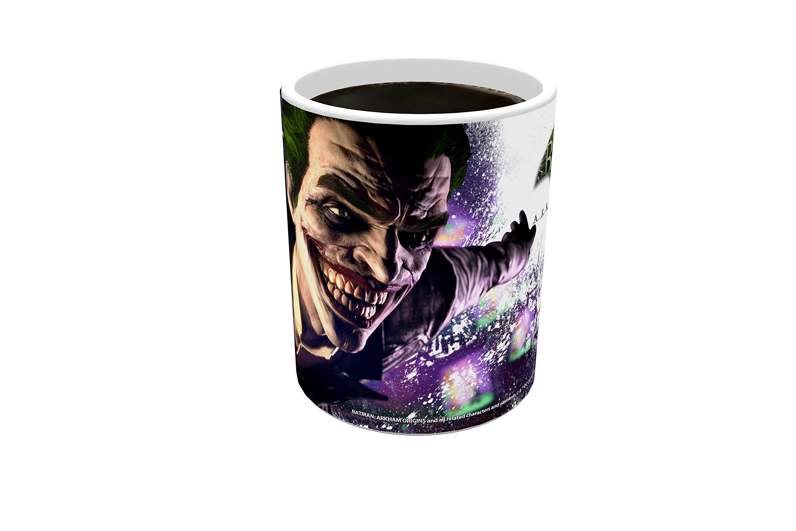 Morphing Mugs DC Comics - Batman - The Joker - Laugh - Arkham Origins - One 11 oz Color Changing Heat Sensitive Ceramic Mug - Im