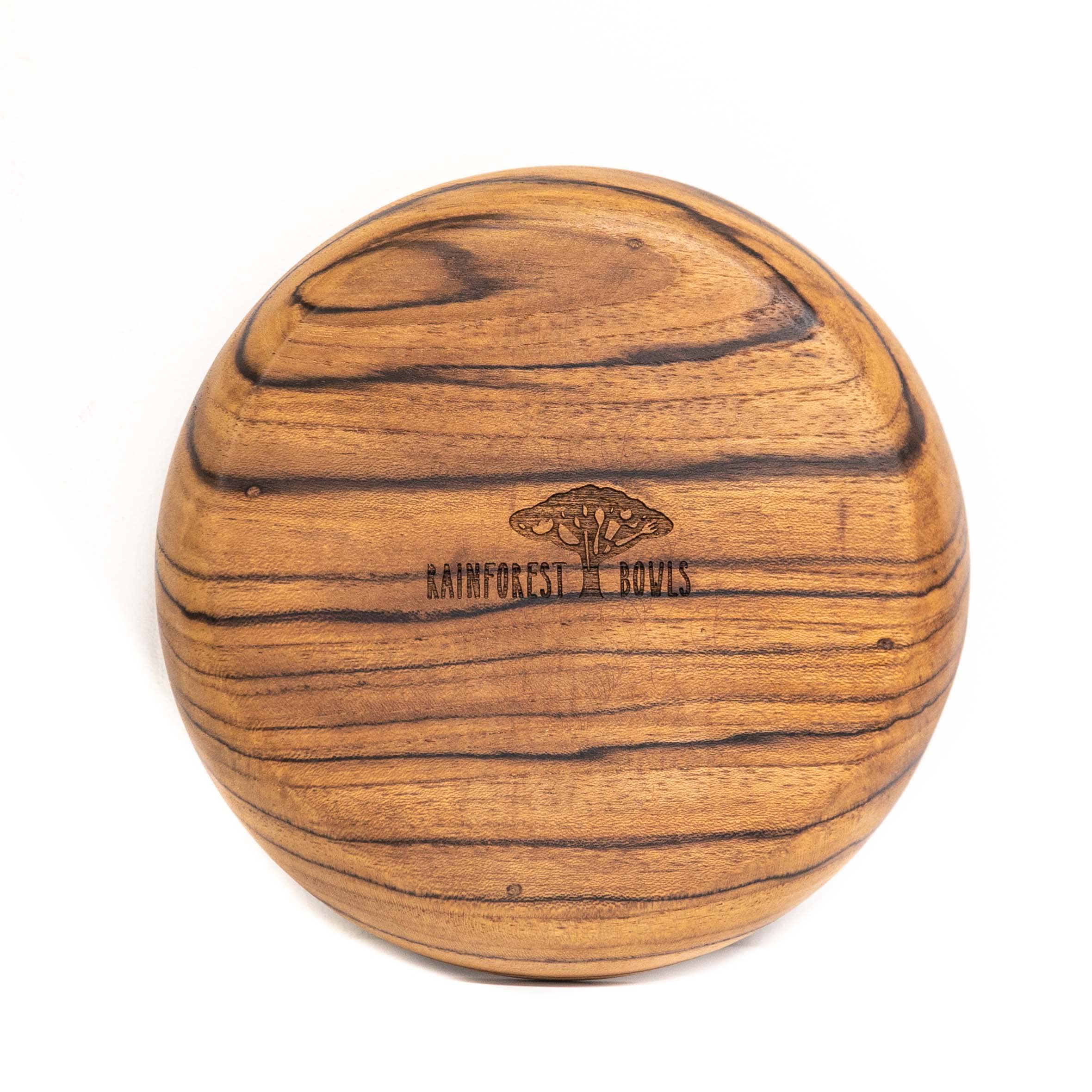 Rainforest Bowls Set Of 2 6'' Round Javanese Teak Wood Plates- Perfect For Everyday Use- Hot & Cold Friendly, Ultra-Durable, Pre
