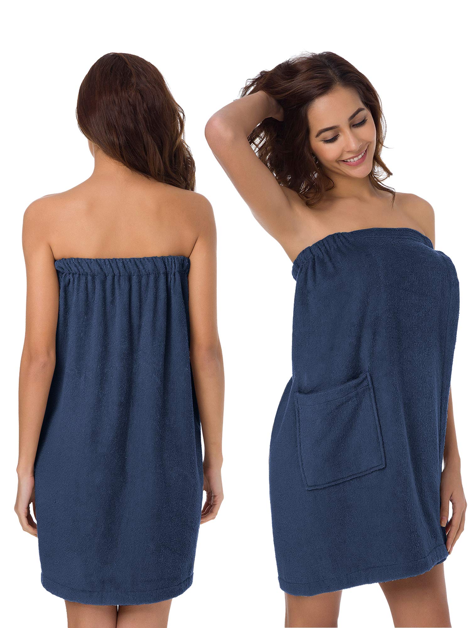 Sioro Towel Wrap For Women Towel Bath Wraps Robe Shower Spa Bathrobes Dress With Adjustable Closure & Pockets
