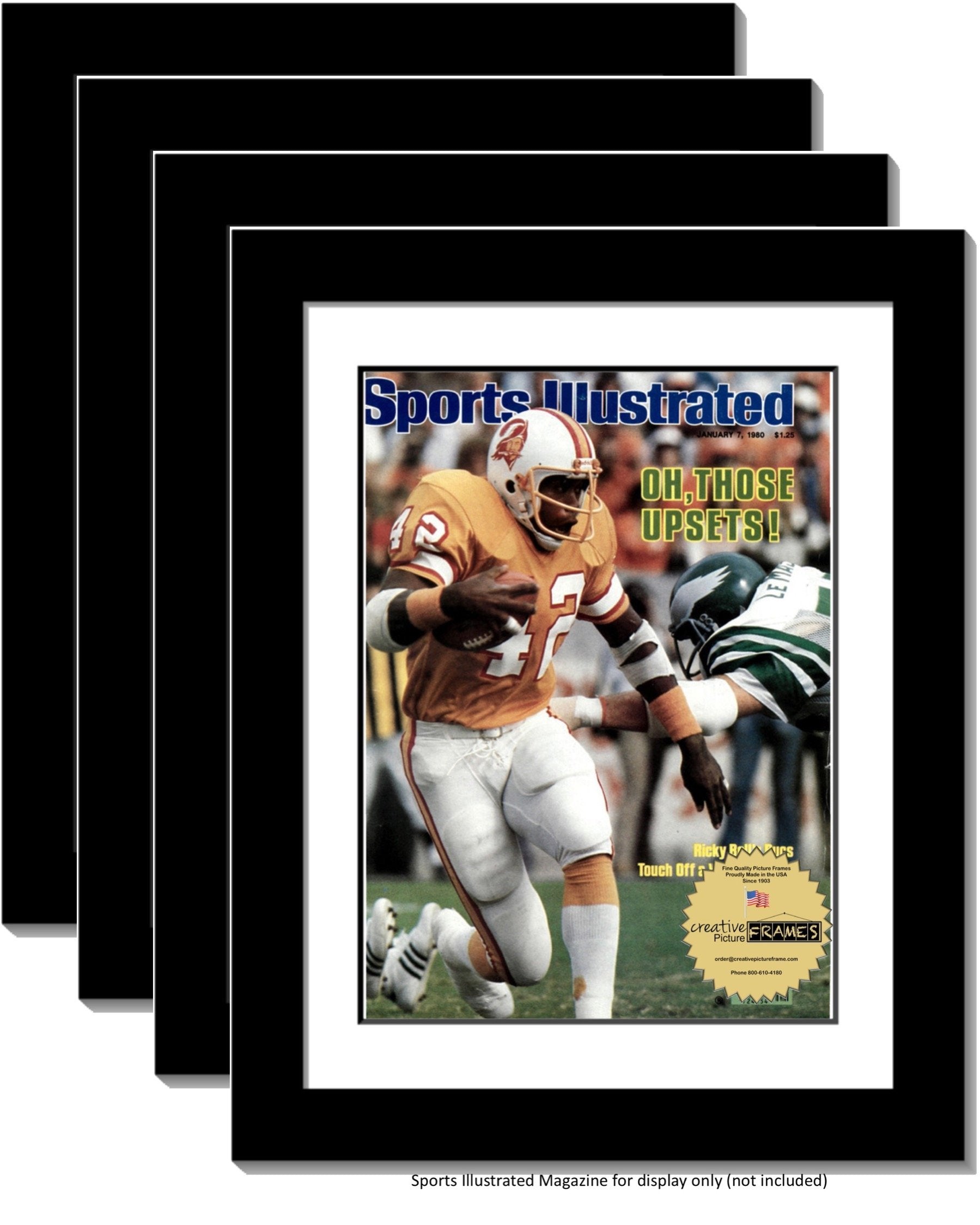 CreativePF [4pk1114bk-w] Collectors Edition Sports Illustrated Frame, Displays 1981-1990 Magazines Measuring 8 by 10 3/4-inches 