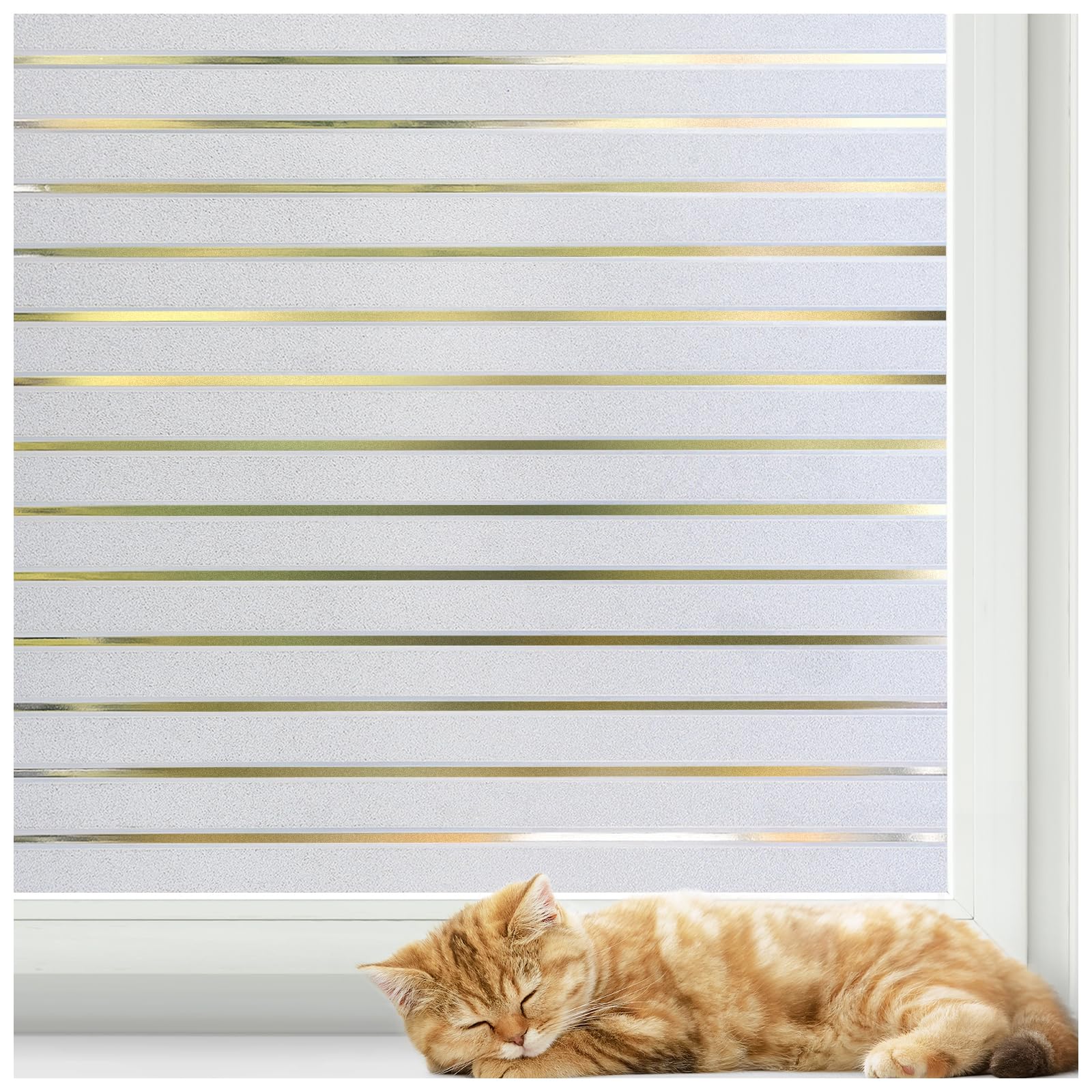 rabbitgoo Window Privacy Film, Frosted Glass Privacy Film, Window Frosting Cling for Glass, Non Adhesive Static Cling Front Door