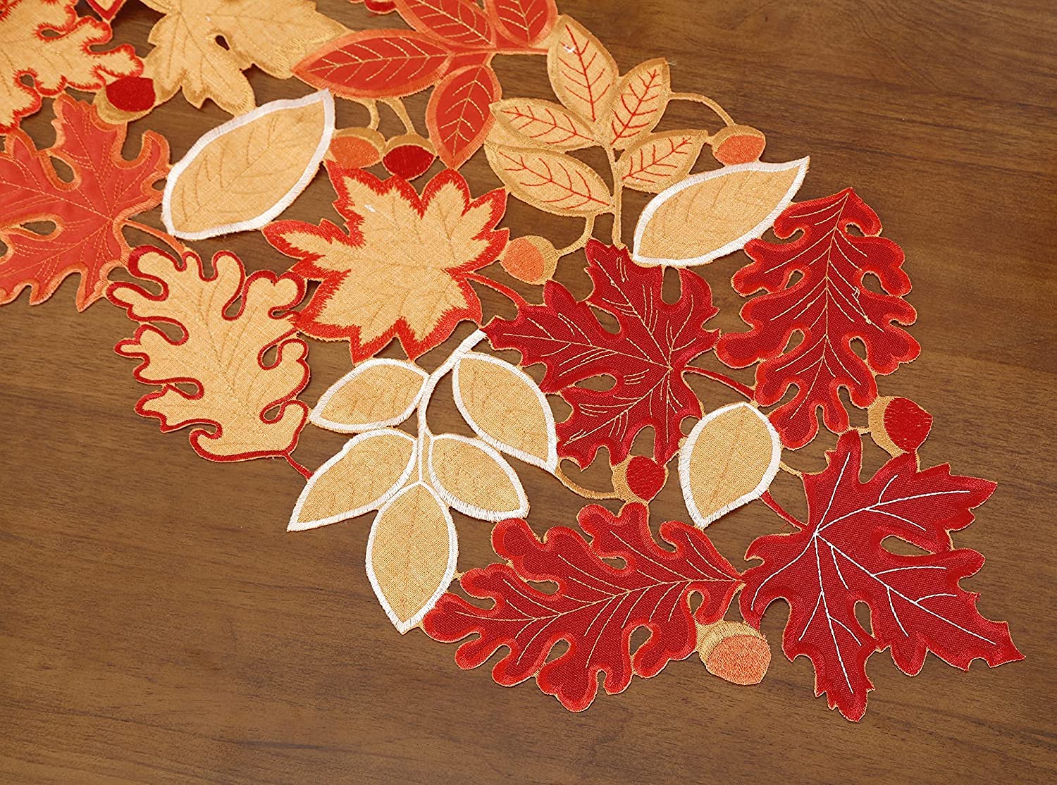 Granddeco Fall Thanksgiving Day Table Runner 13X45 Inches With Maple Leaves For Autumn Family Dinner Home Kitchen Decoration Chr
