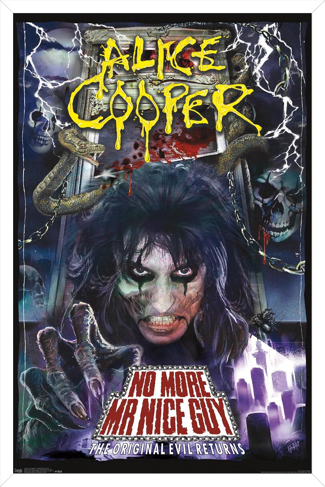 Trends International Alice Cooper - No More Mr. Nice Guy Wall Poster, 22.375'' X 34'', White Framed Version