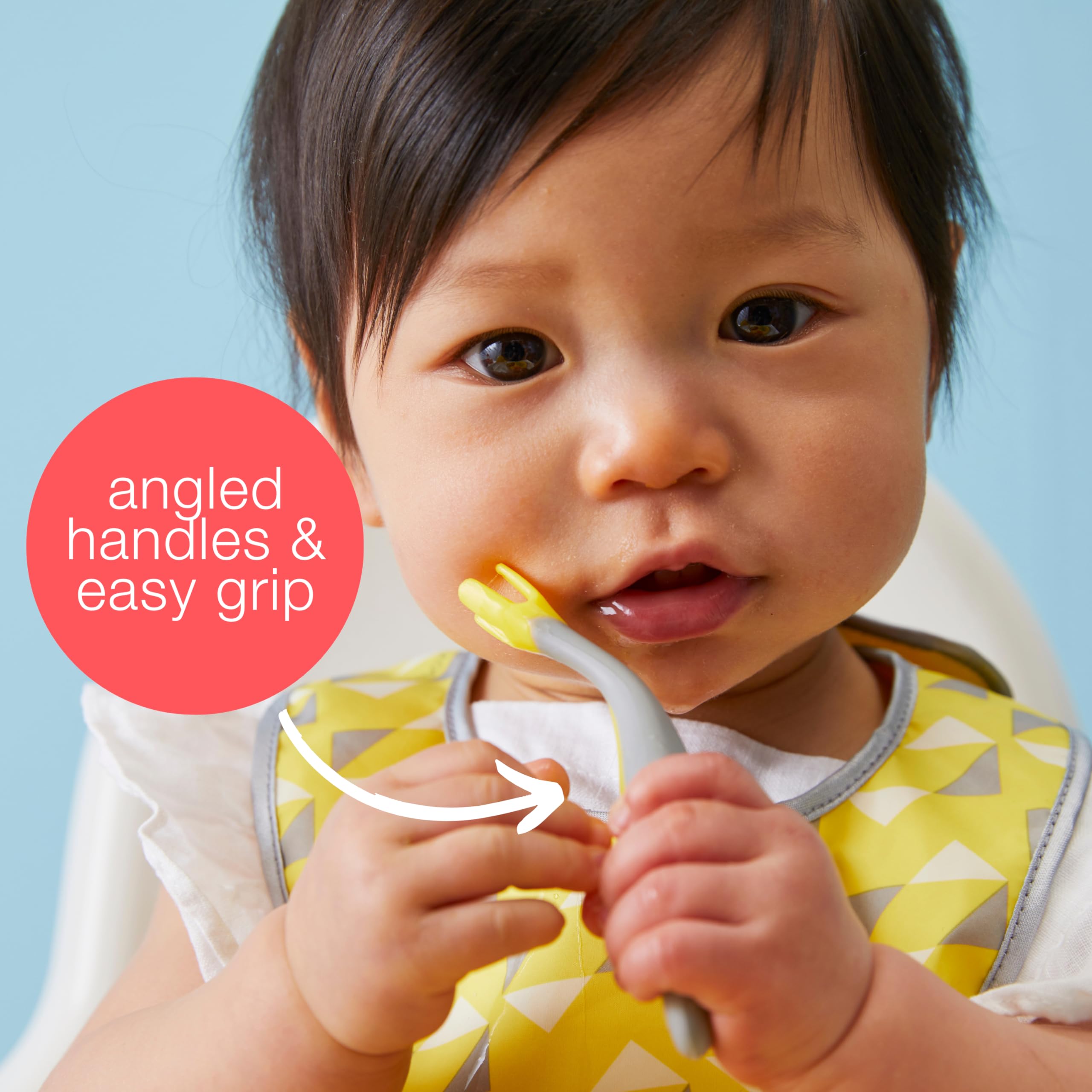 b.box Toddler Cutlery Set: Patented FLORK Designed Fork, Spoon & Travel Case, Easy Grip Handles, Dishwasher Safe, BPA Free (Stra