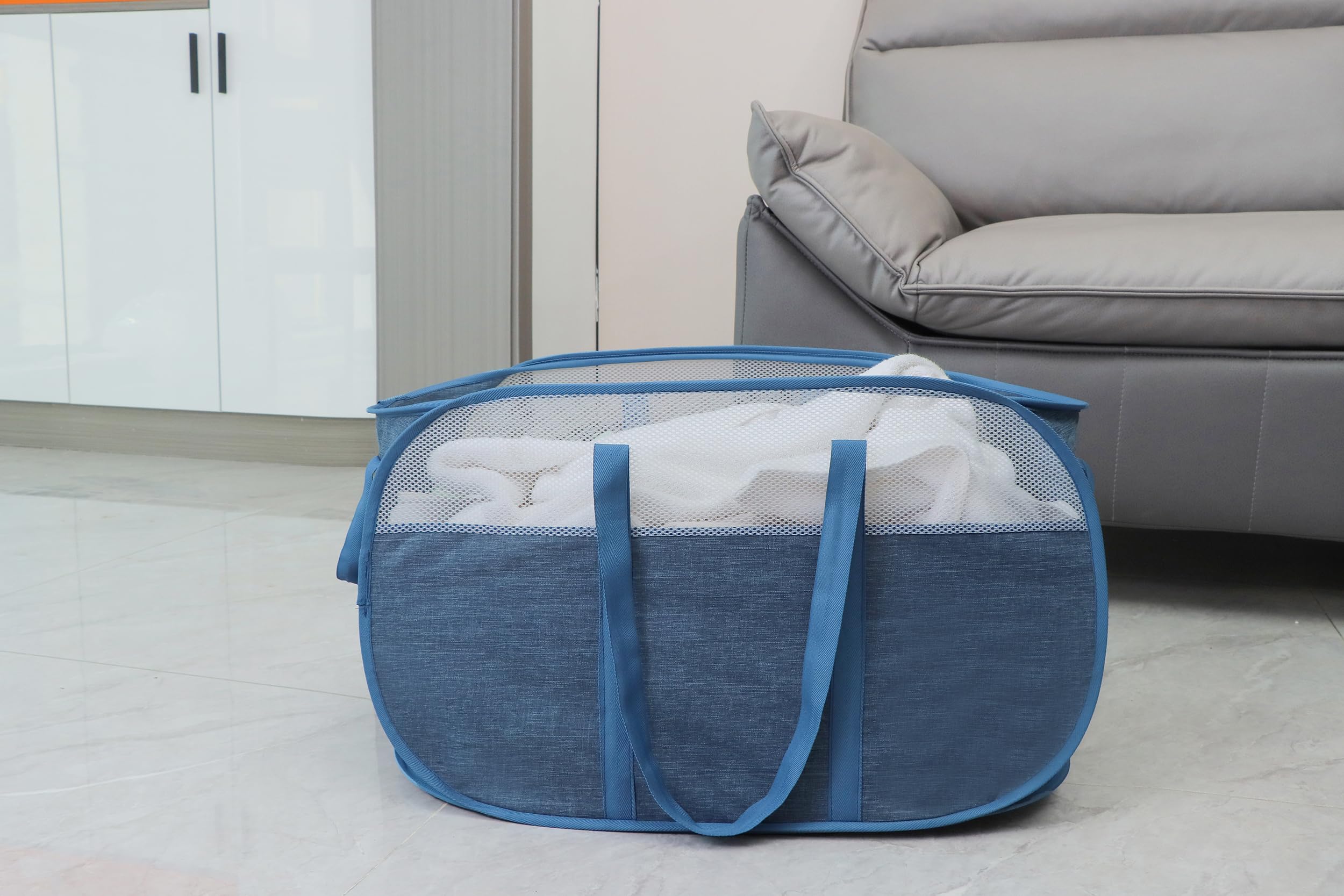 Pop Up Laundry Hamper,With Durable Handles Collapsible Laundry Basket,Easy To Open And Fold For College Dorm,Kids Room,Travel (2