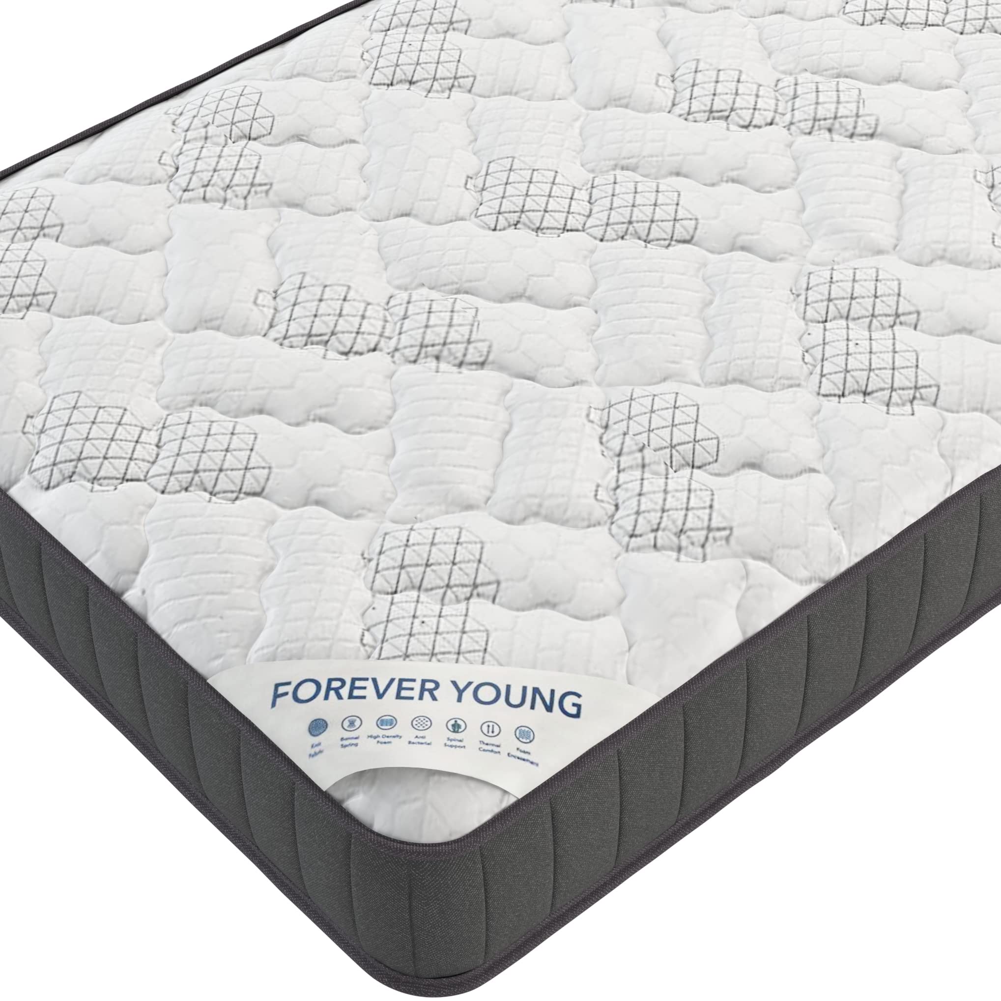 Ottomanson 9'' Twin Mattress In A Box Made In Usa, Medium-Firm Mattress, Hybrid Mattress Cool Improved Airflow With Edge To Edge