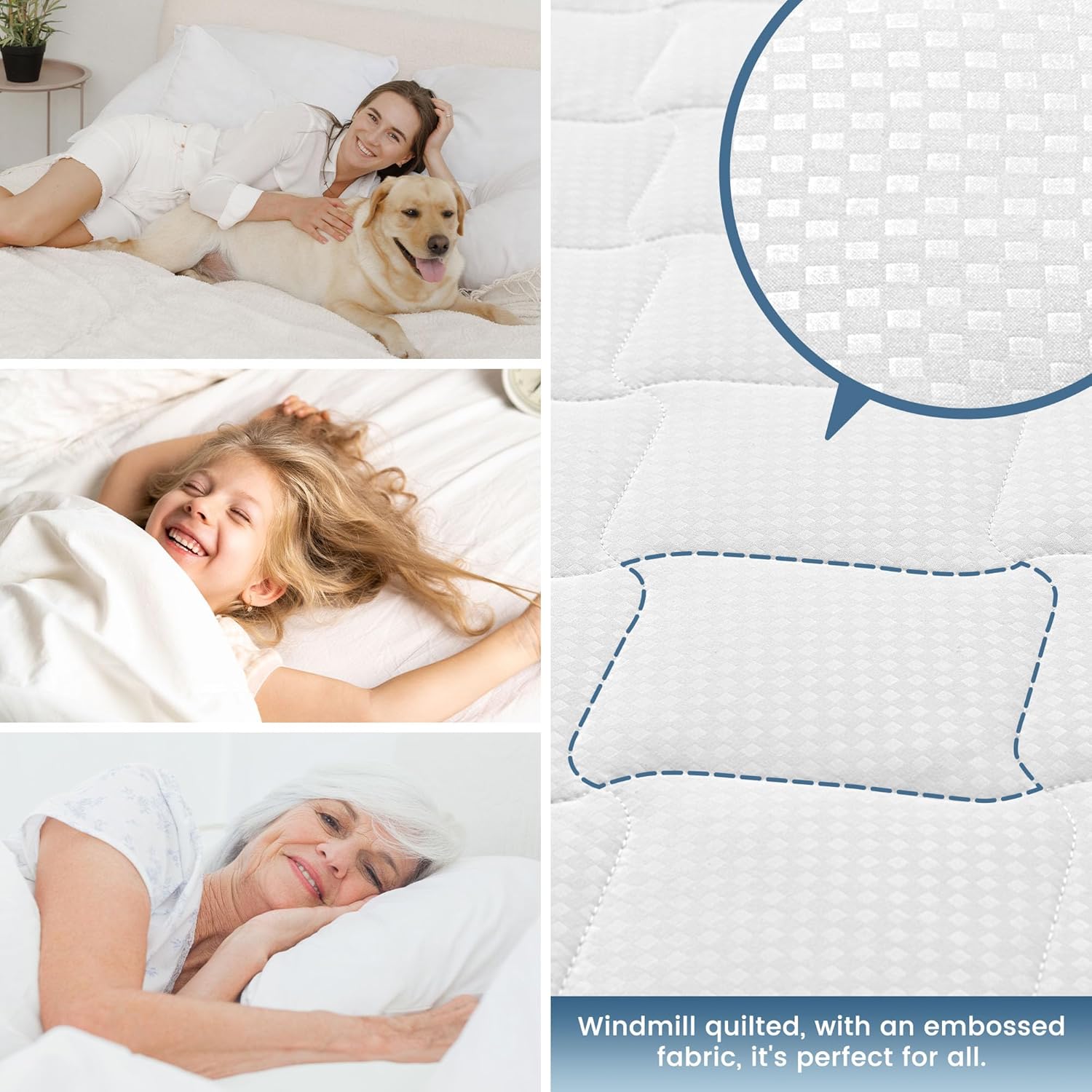 Quilted Waterproof Mattress Protector - Hotel Quality Fitted Pad