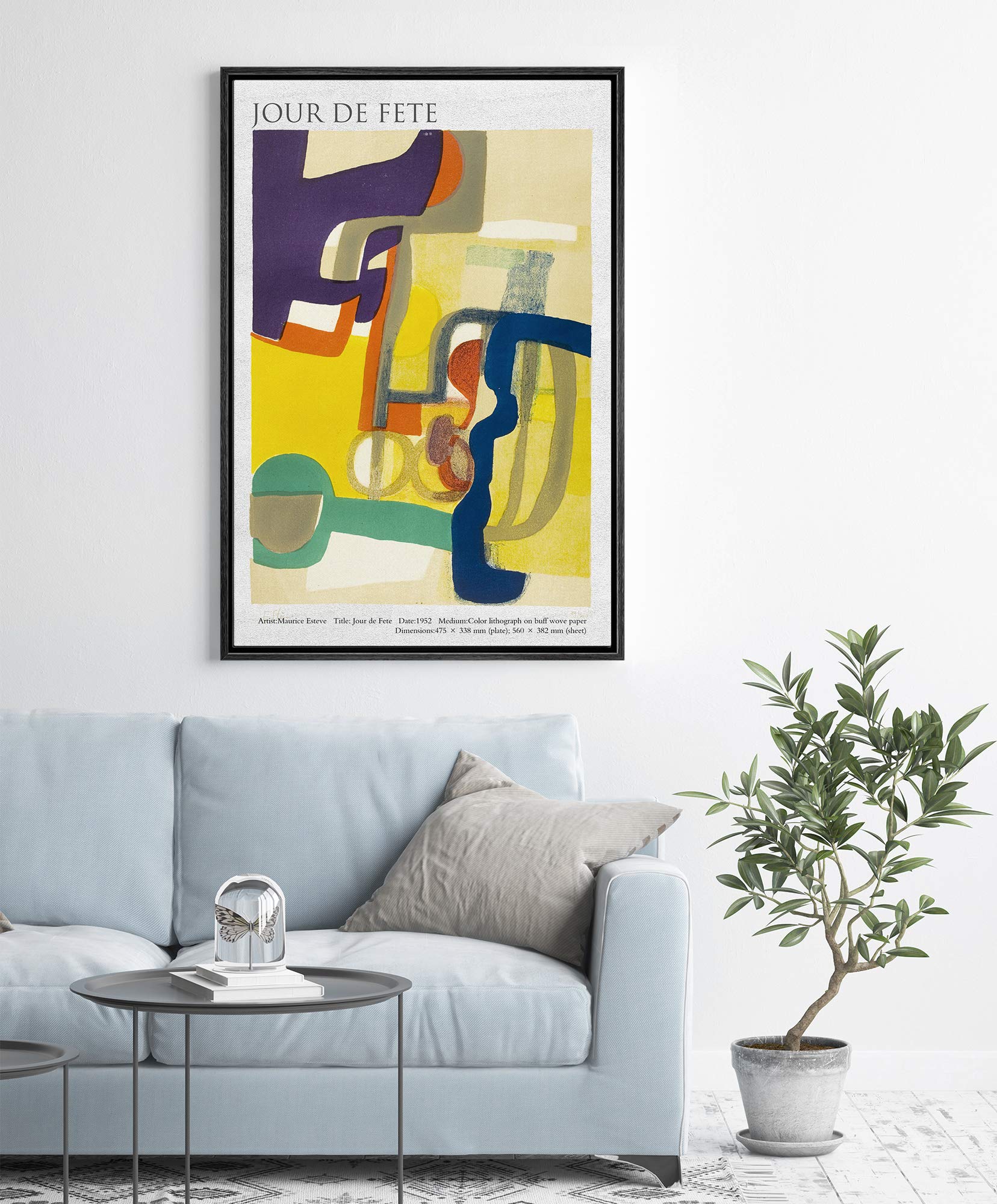 Idea4Wall Framed Canvas Print Wall Art Jour De Fete Master Artist Maurice Esteve Nature Wilderness Oil Painting Impressionism Tr