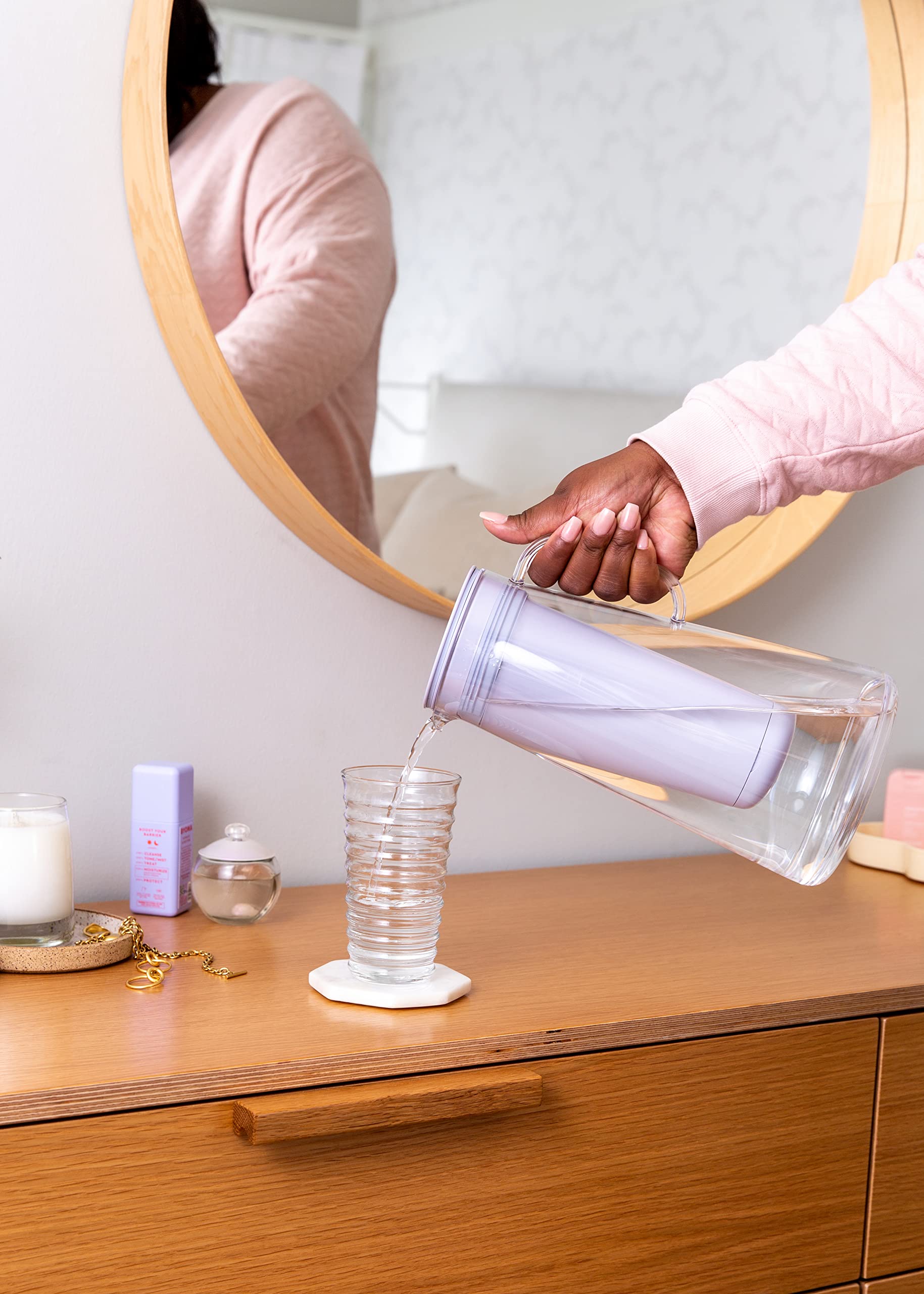 Lifestraw Home - Water Filter Pitcher, 10-Cup, Wisteria, Bpa Free Designed For Everyday Protection Against Bacteria, Parasites,