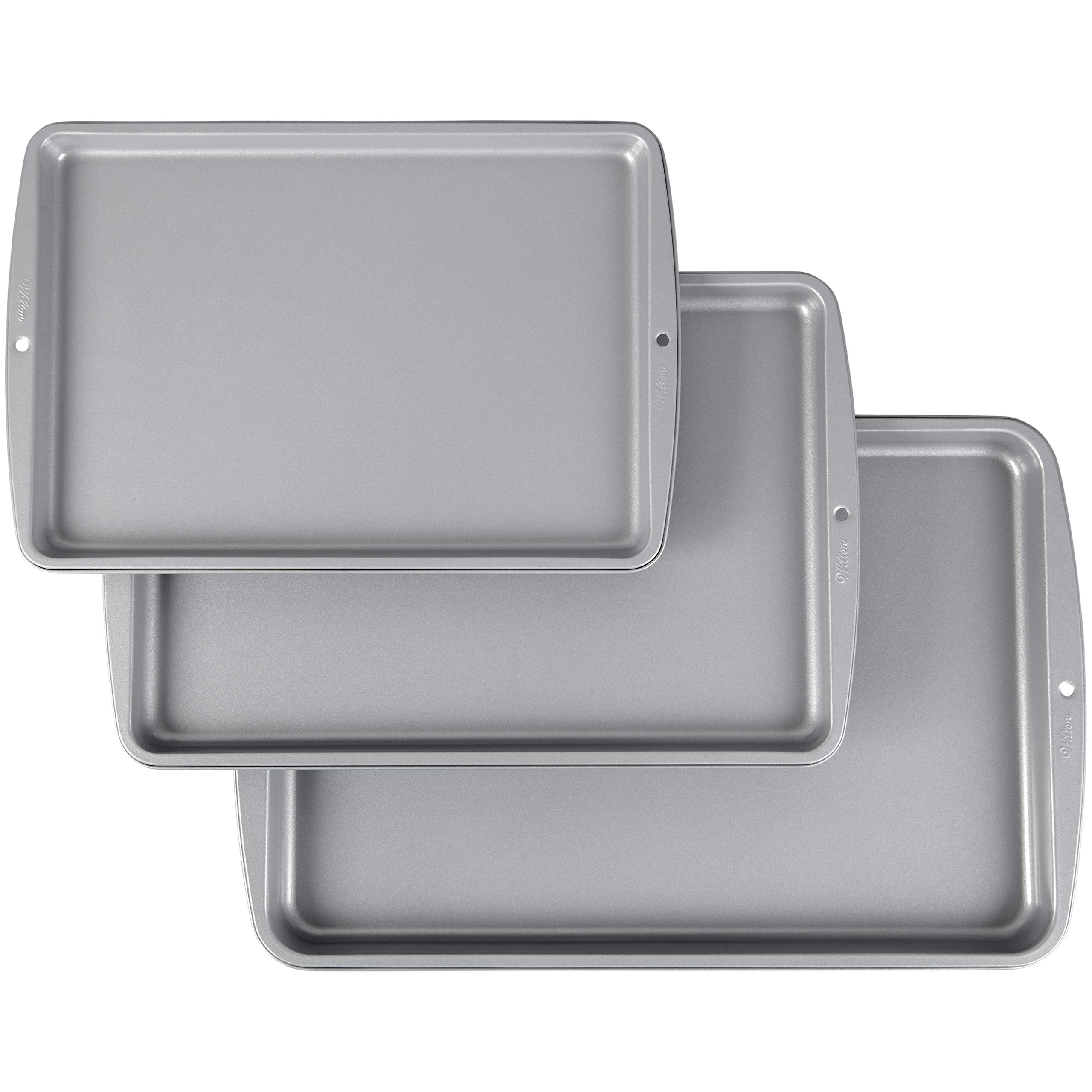 Wilton 3 Piece Cookie Pan Set, Steel, Multicolor, Model 2105-975, Standard Packaging