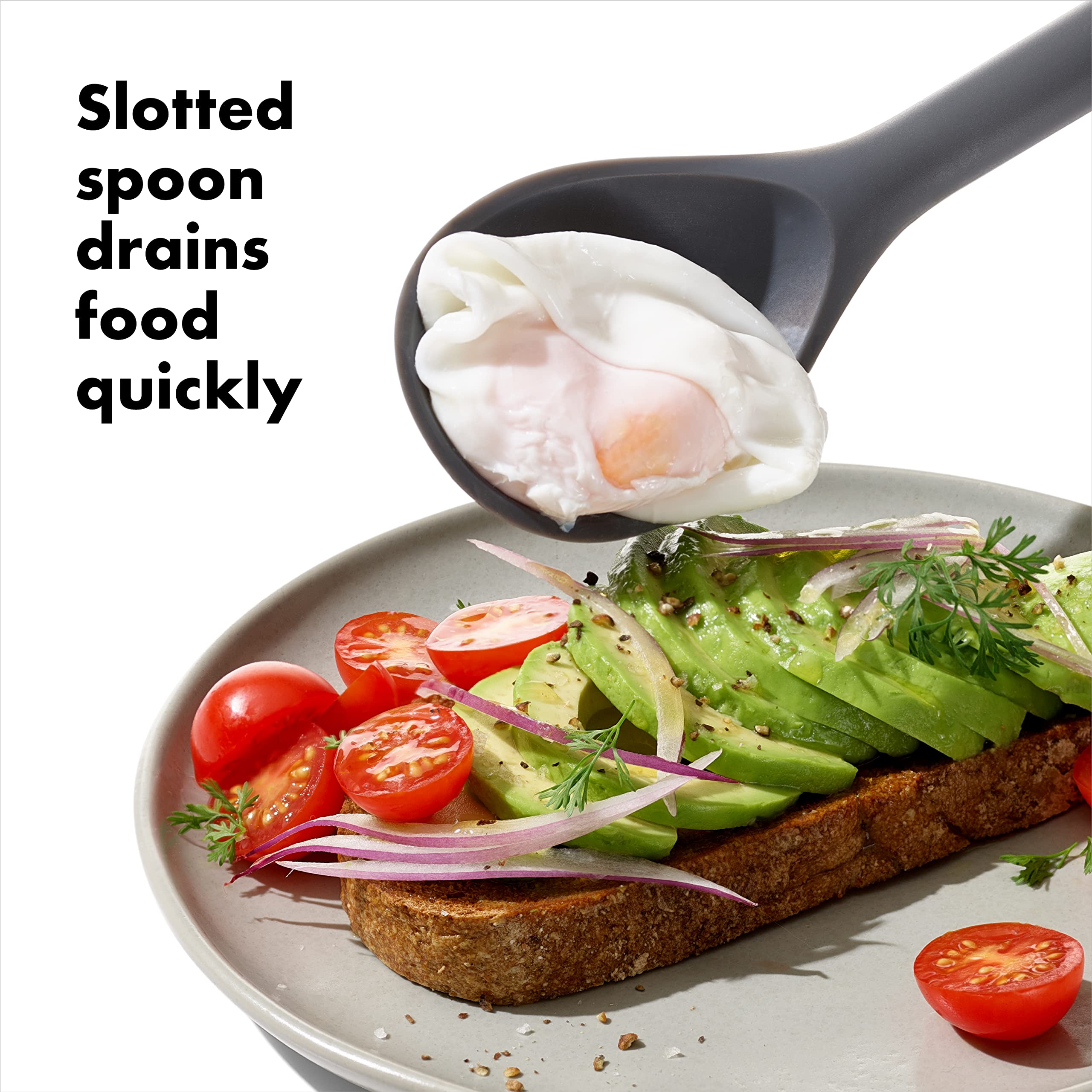 Oxo Good Grips Silicone Slotted Spoon, Us:One Size, Peppercorn