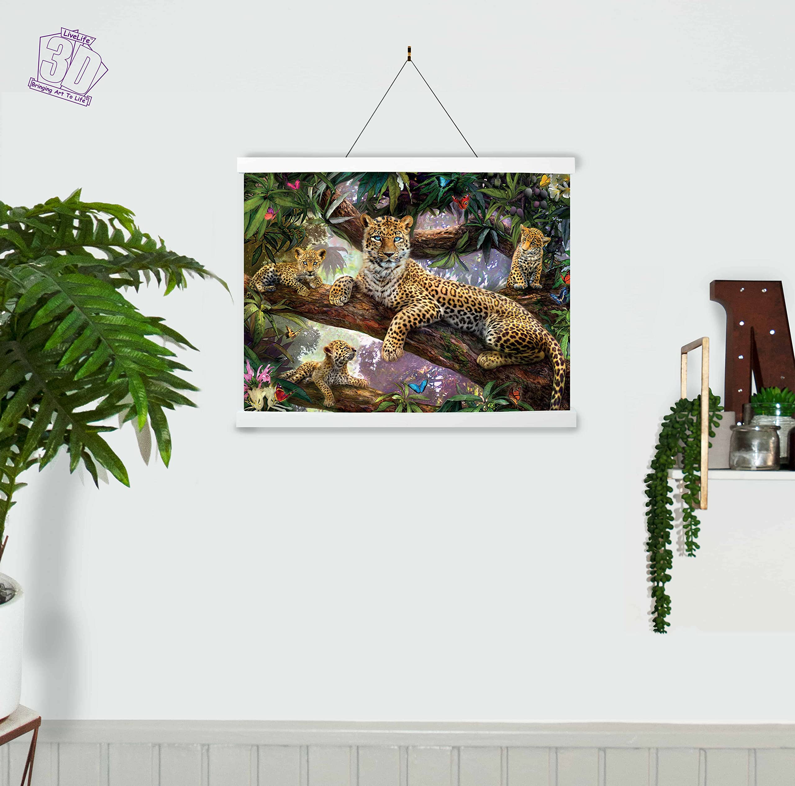 3D Livelife Leopard-Themed Tree Top Lenticular Wall Art Poster Deluxe 3D Poster No Frame Perfect Wall Decor Original Licensed Ar