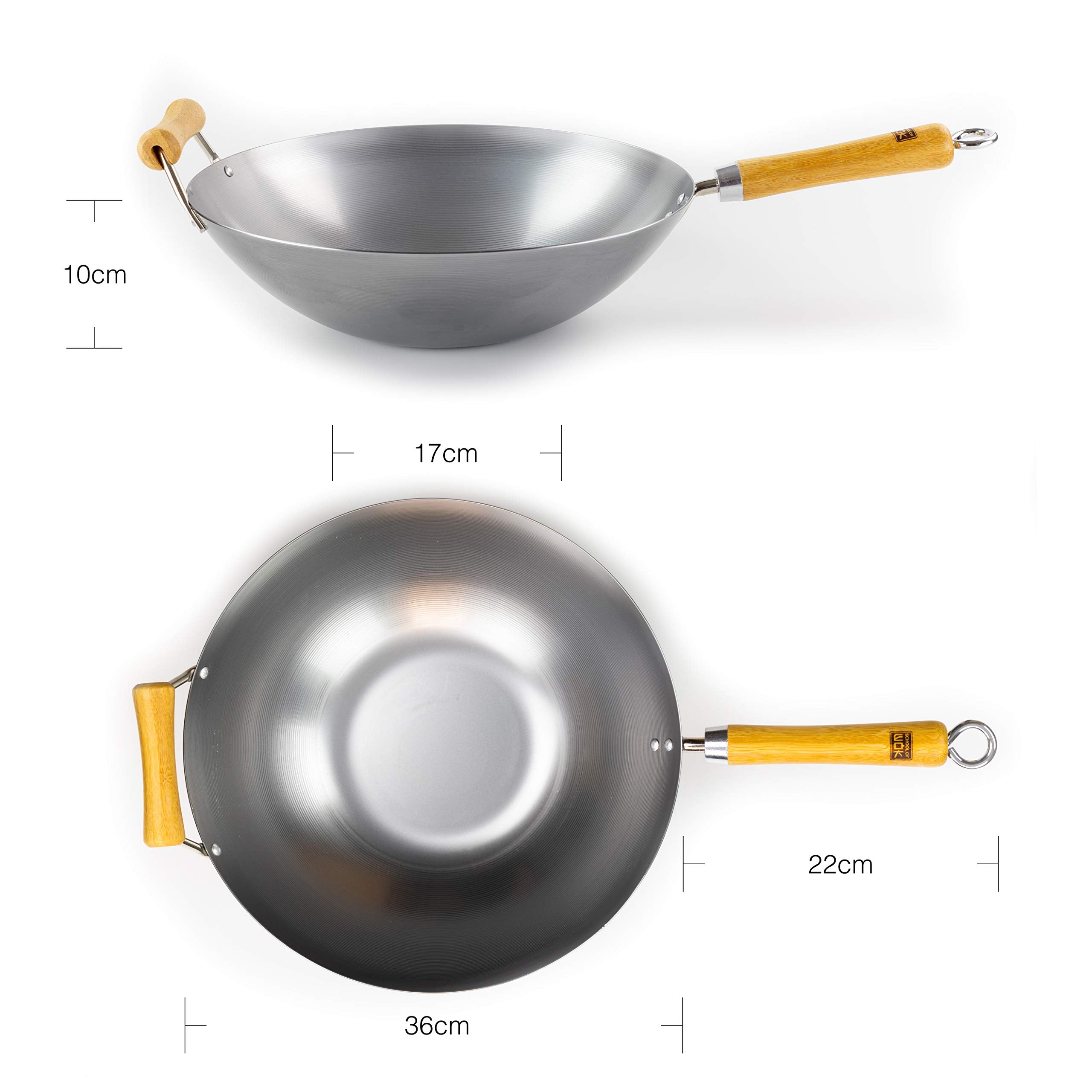 School Of Wok - 14''/36Cm Carbon Steel Wok