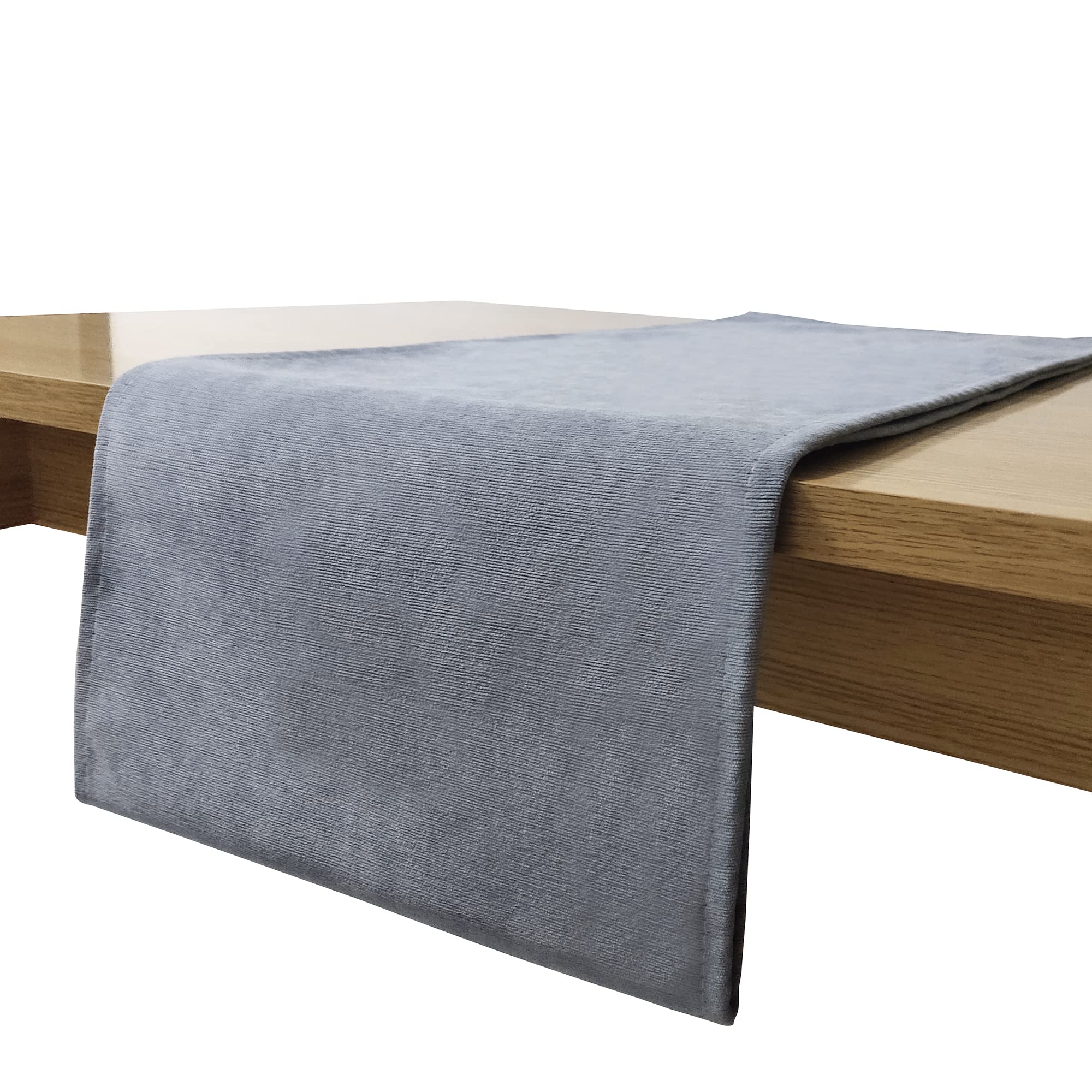 Comfeeling Modern Neutral Table Runner 72 Inch Long, Thick Grey Dresser Scarf With Anti-Slip Design For Daily Use All Season Hol