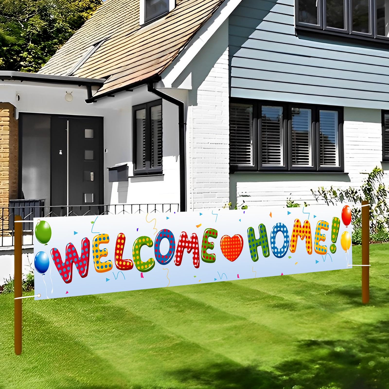 Labakita Welcome Home Banner Housewarming, Welcome Home Decorations For Hospital/Military/Navy/Marine Corps/Marine Boot-Camp/Arm