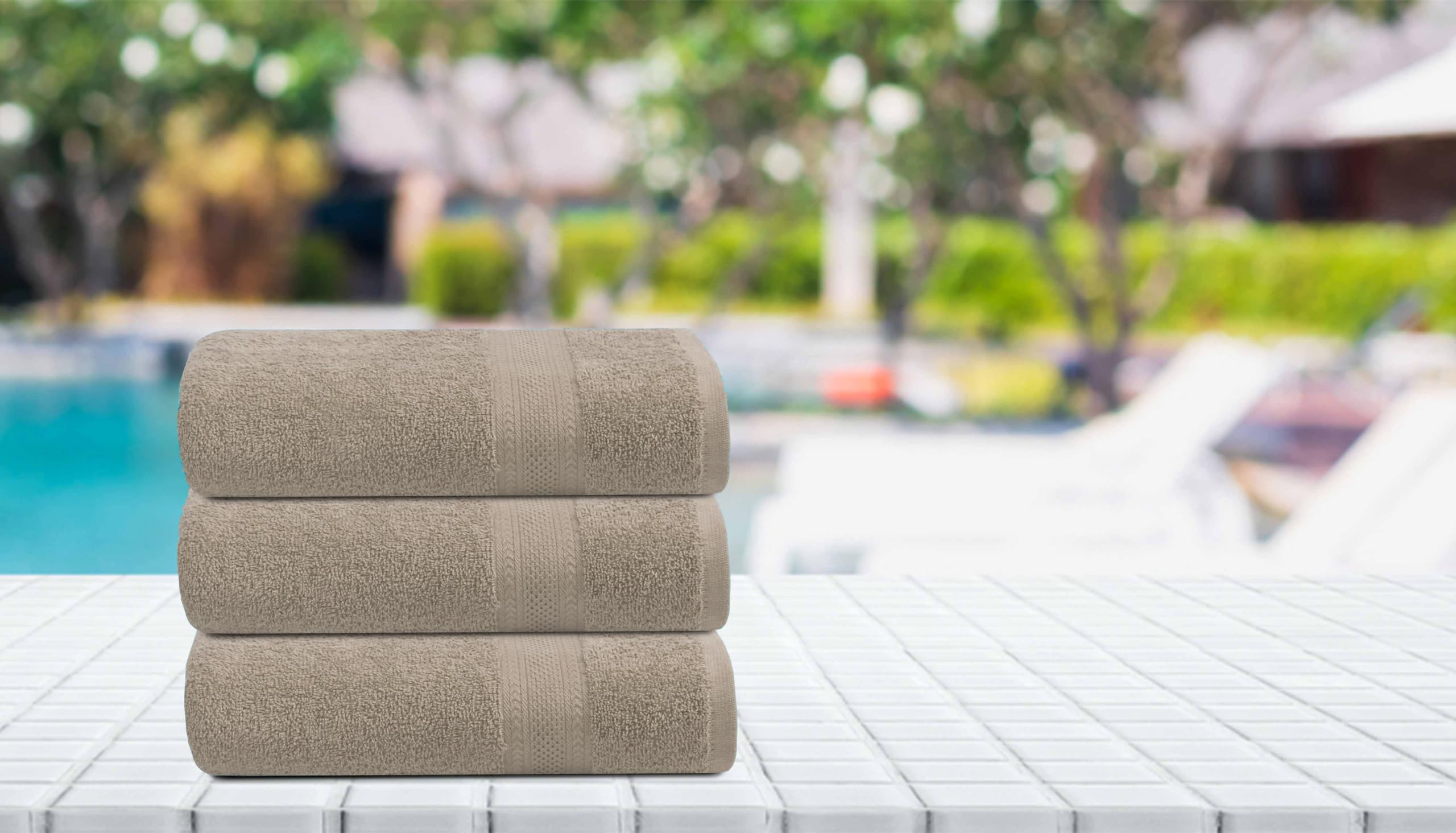 Texcraft Bath Towel Set, Cotton Terry Towels For Bathroom, Quick Dry, Lightweight, Highly Absorbent, Soft Feel, 24 X 48 Pack Of