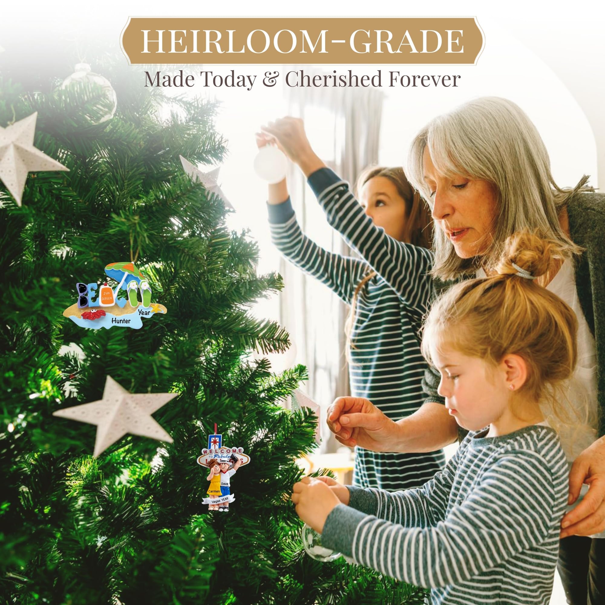 Personalized Beach Chair Ornament 2025 | Free 24h Customization | Laser Engraved Travel Christmas Ornaments for Tree | Custom Gi