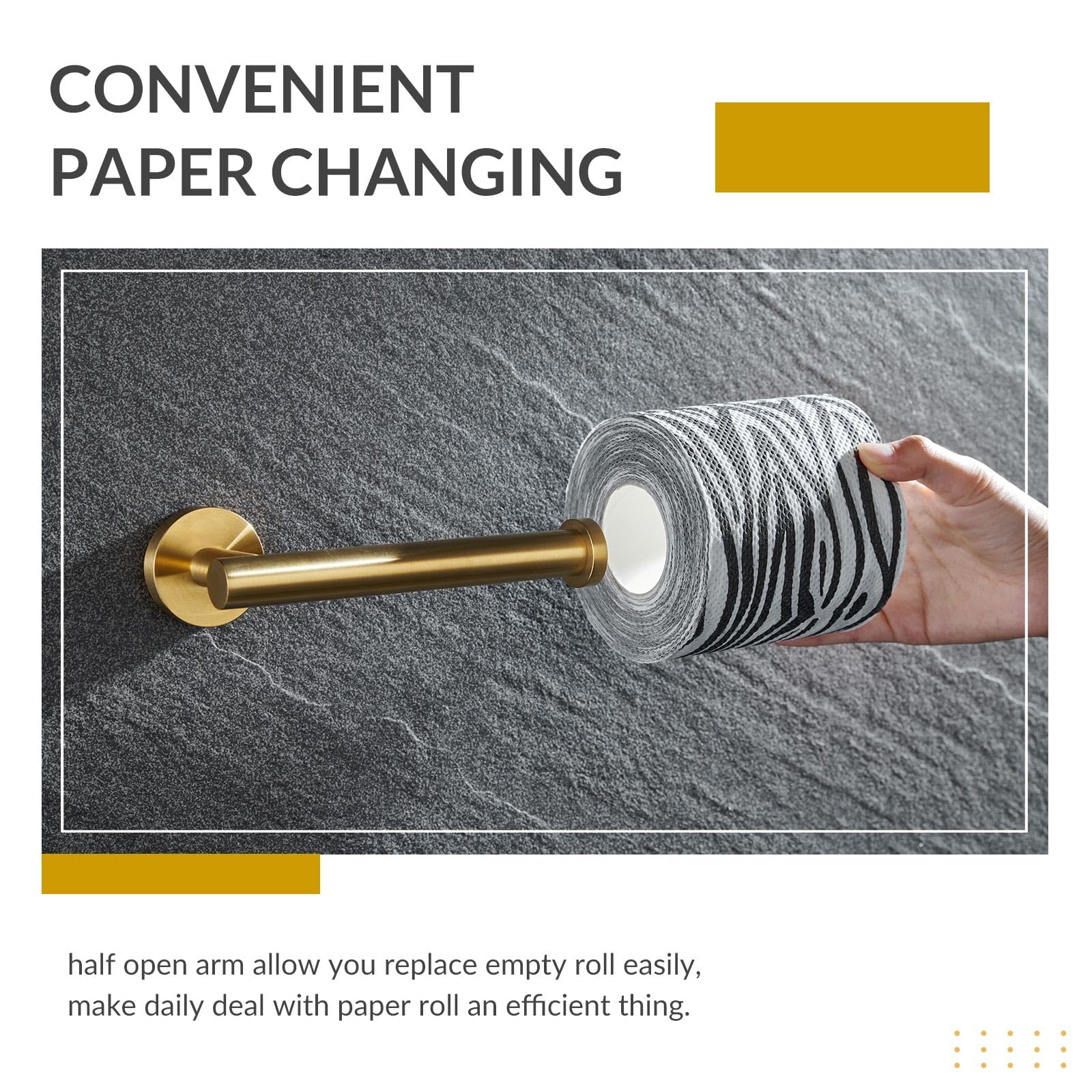 Toilet Paper Holder Brushed Gold  APLusee SUS304 Stainless Steel Round TP Hanger  Modern Bathroom Lavatory Tissue Roll Storage