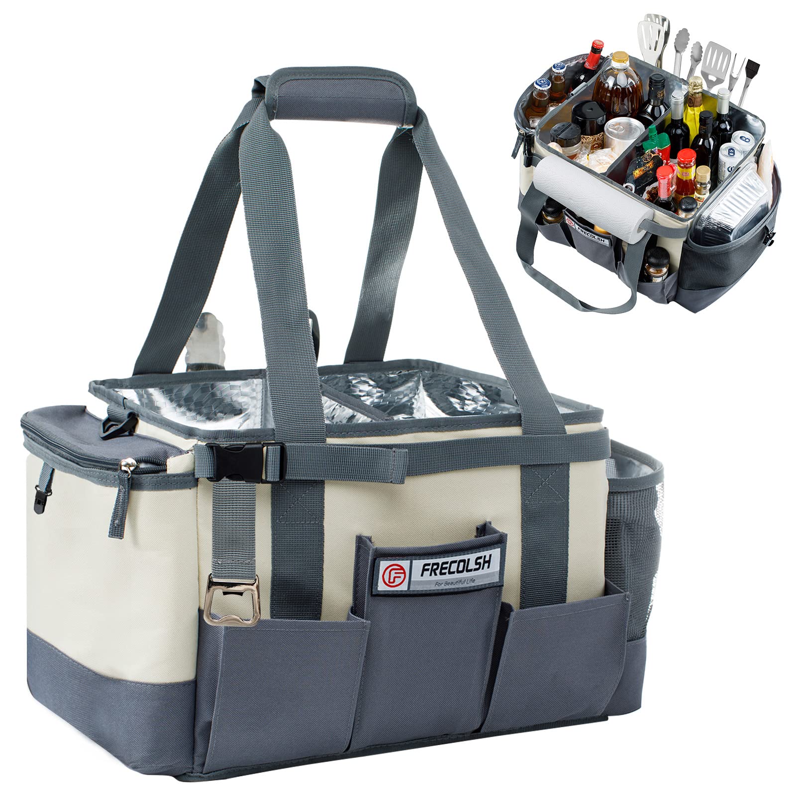 Frecolsh Large Grill Caddy-Bbq/Tailgating Accessories, Bbq/Camping Caddy -Blackstone Grill Condiment Holder-Camping Gear-Grillin