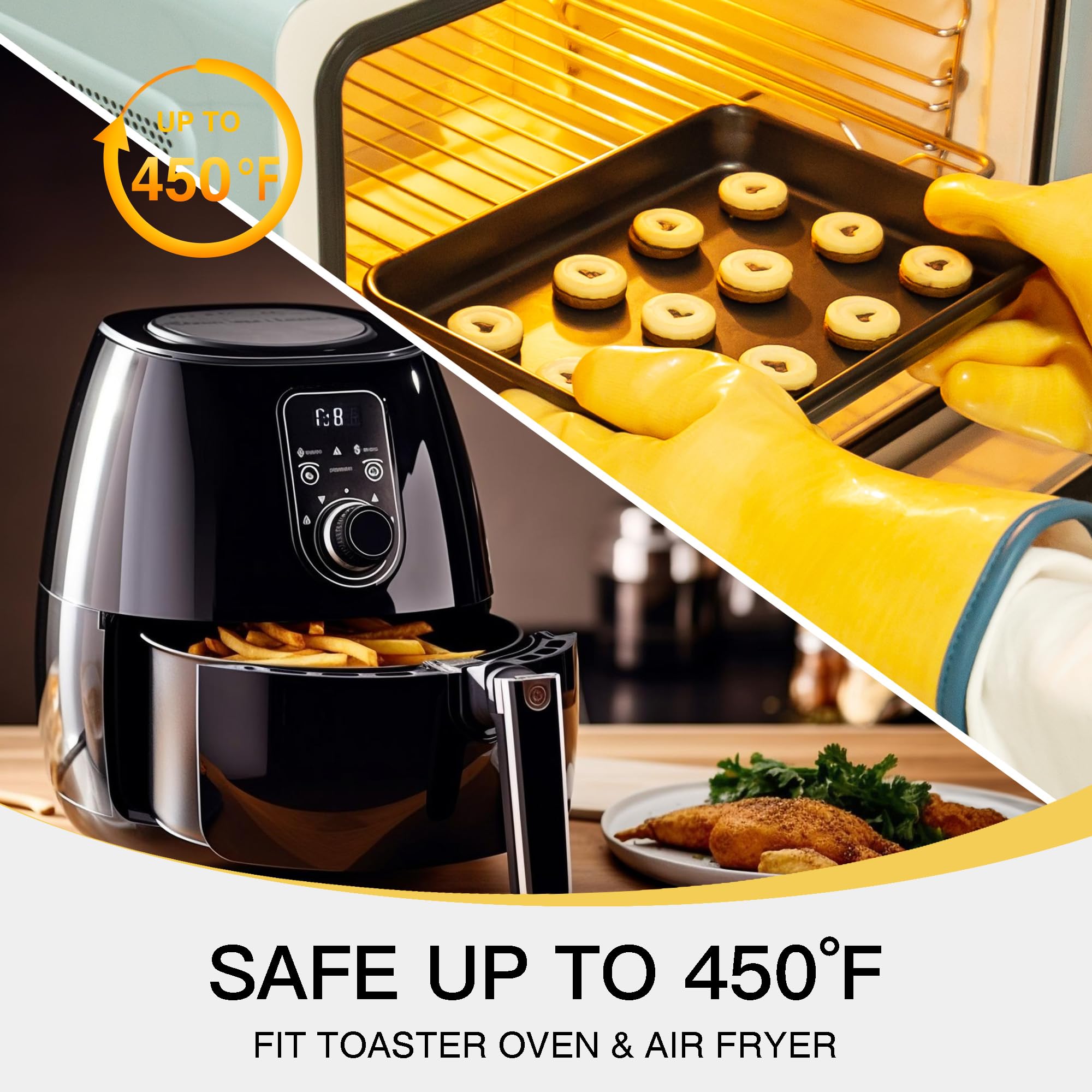 Hongbake 2 Pack 9.7X7.5 '' Toaster Oven Pans For Baking, 57% Thicker Nonstick 1/8 Cookie Sheet Pan Set, Small Baking Tray, Dishw