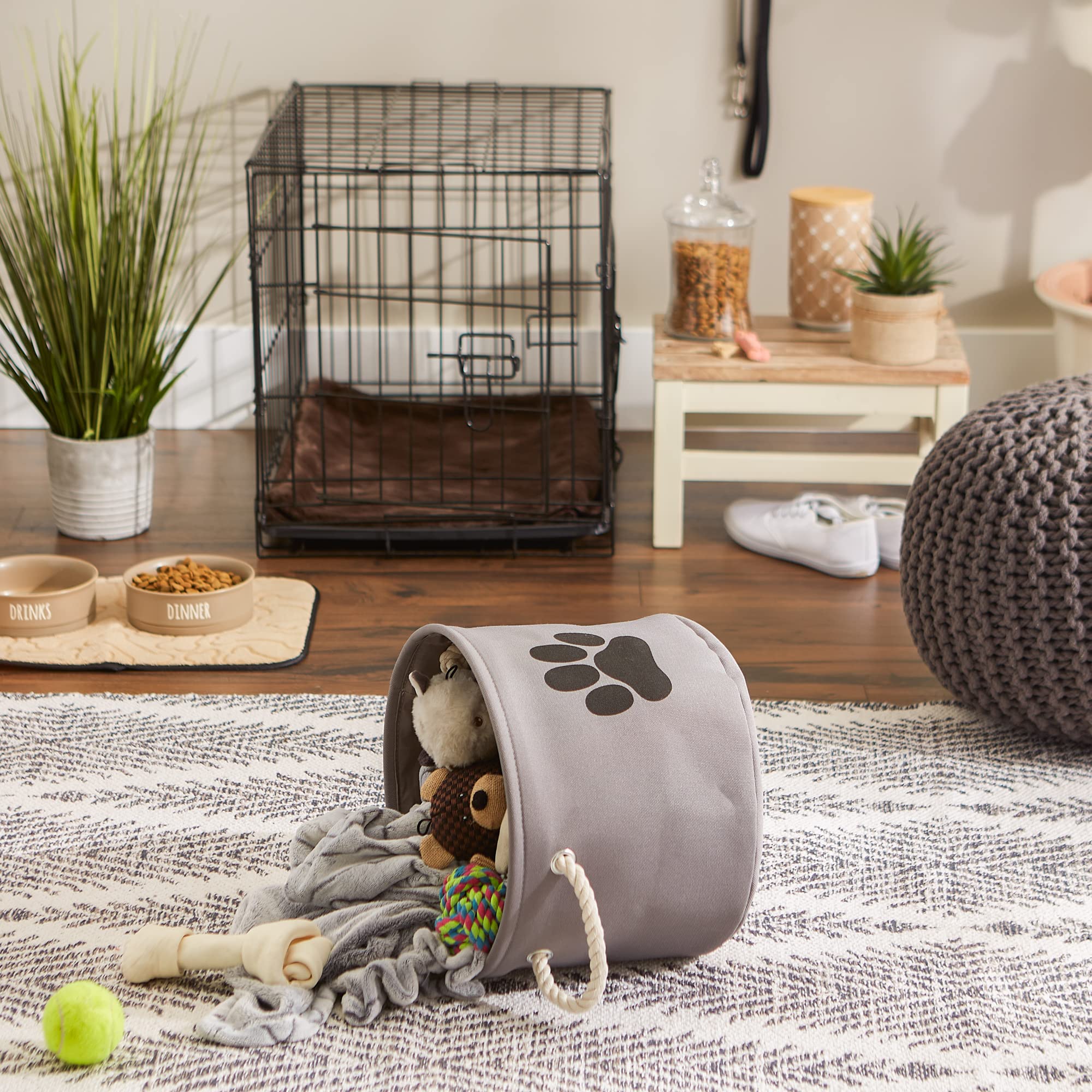 Bone Dry Collapsible Bin  Small Round  Gray