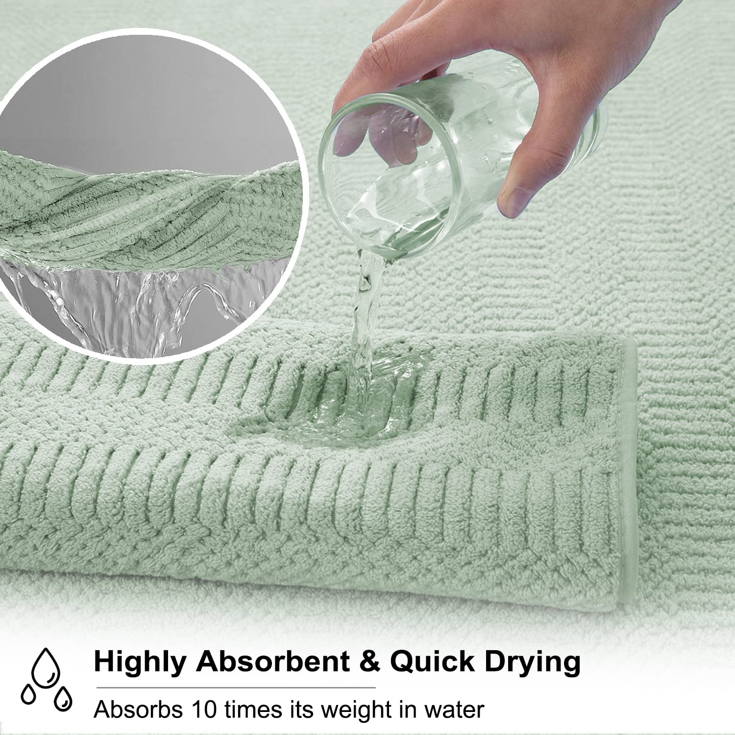 Oliven 4 Pcs Green Bath Towel Set - Extra Large 35"x70", 600GSM Soft Highly Absorbent Quick Dry Towels for Bathroom, Hotel, and Spa
