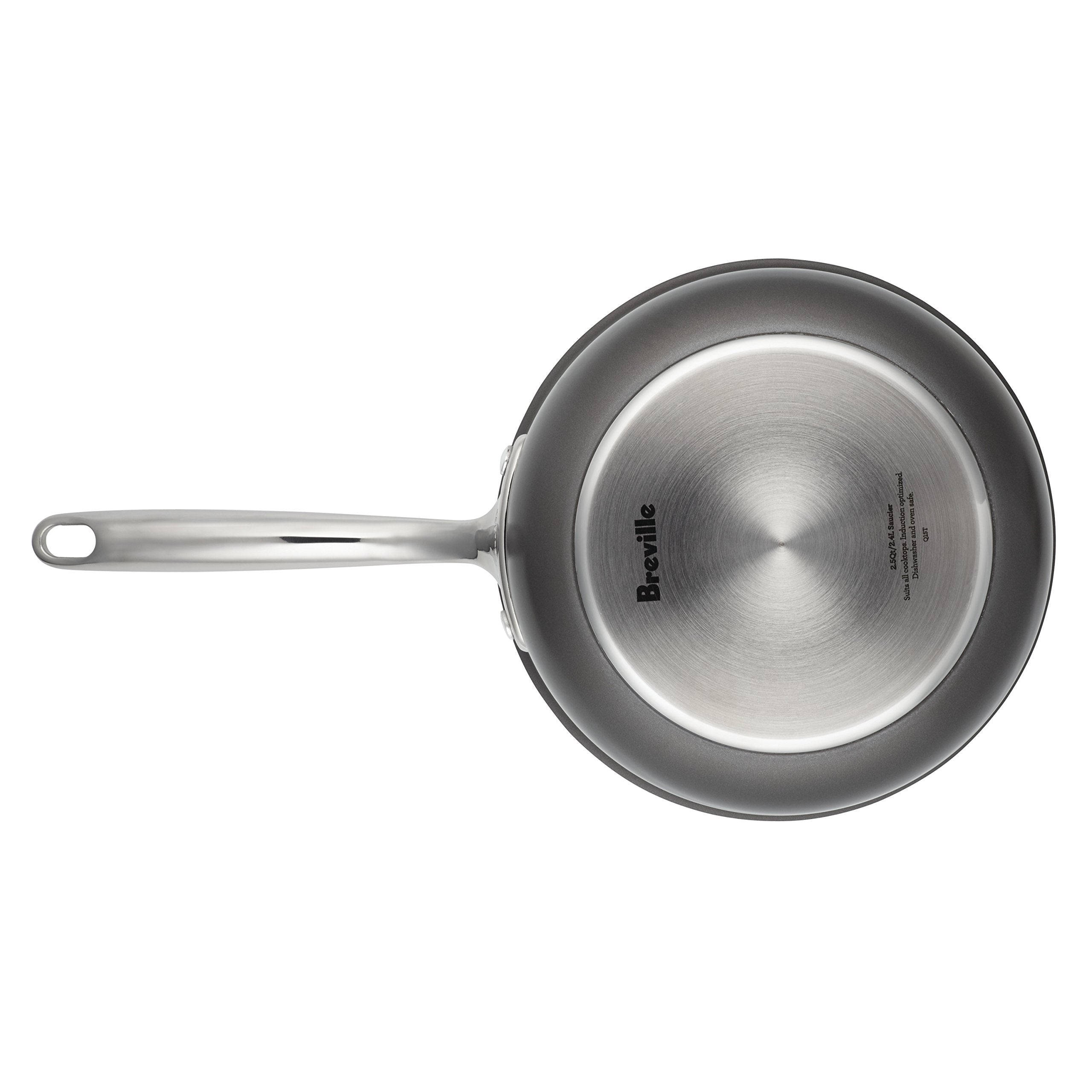 Breville 2.5 Quart Thermal Pro Hard Anodized Nonstick Sauce Pan, Gray, Model 84482